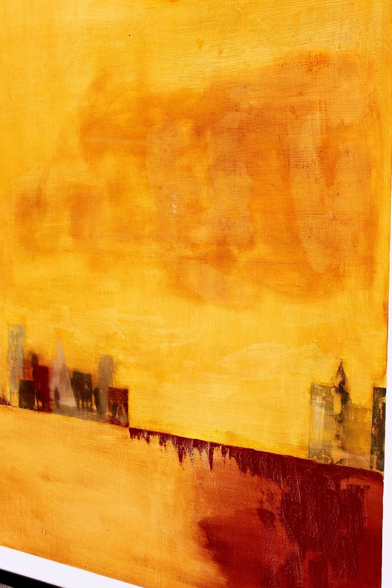 H. Wesley Wheeler CITY DIVIDED, Painting, Oil on Canvas For Sale at