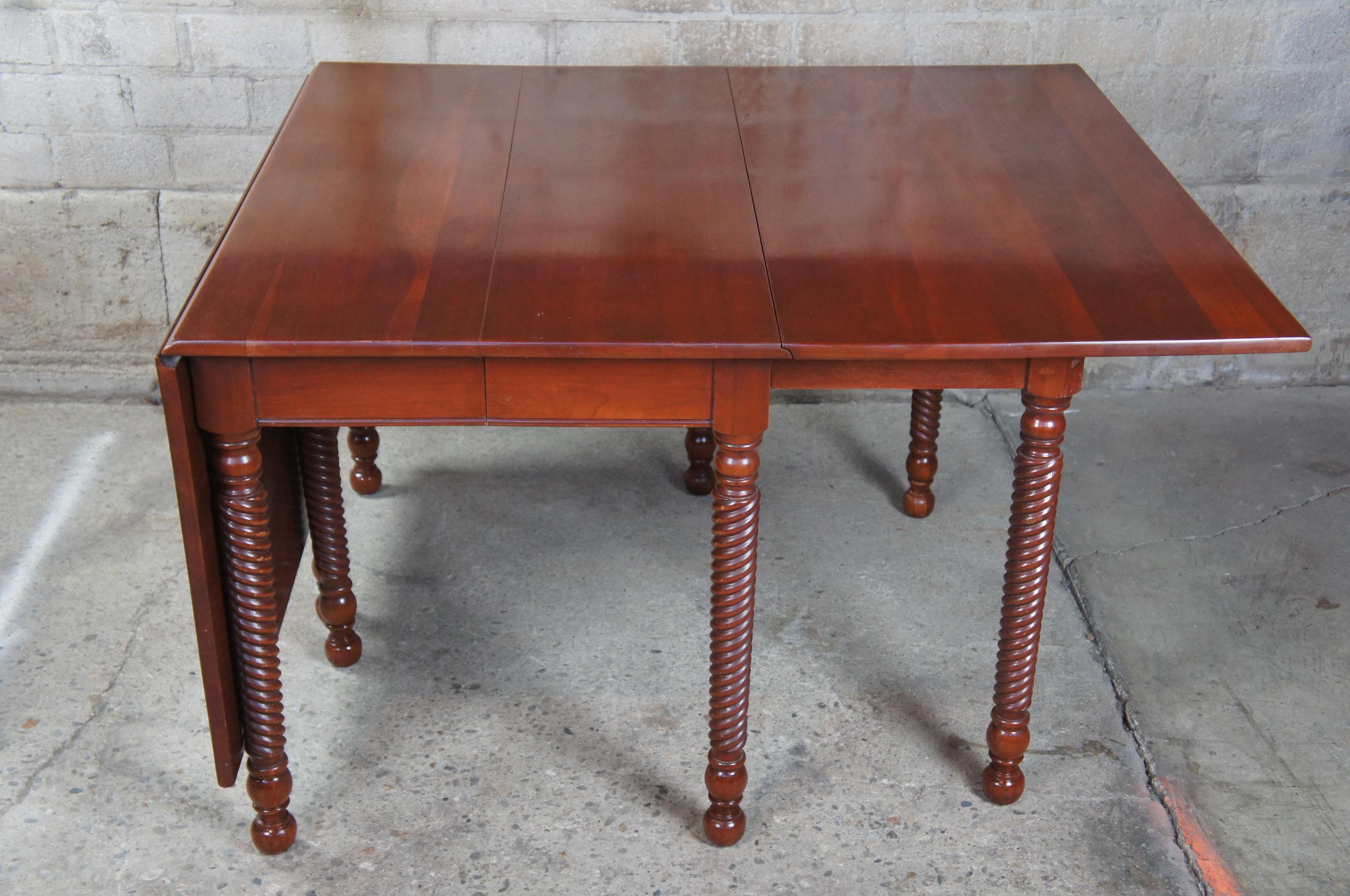 20th Century H Willett Wildwood Cherry Drop Leaf Gateleg Dining Table Barley Twisted Vintage
