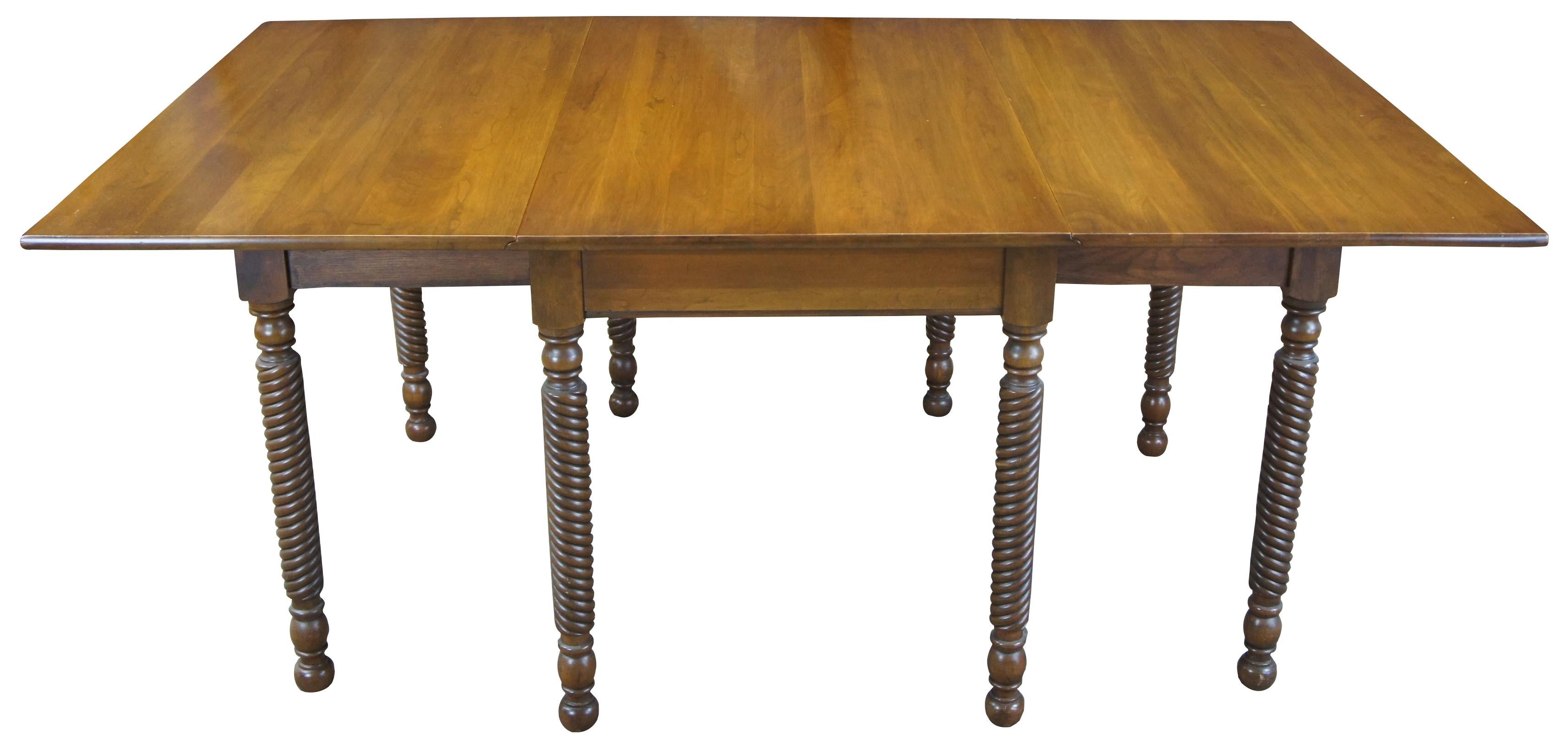 H Willett Wildwood Cherry Drop Leaf Gateleg Barley Twisted Dining Table
