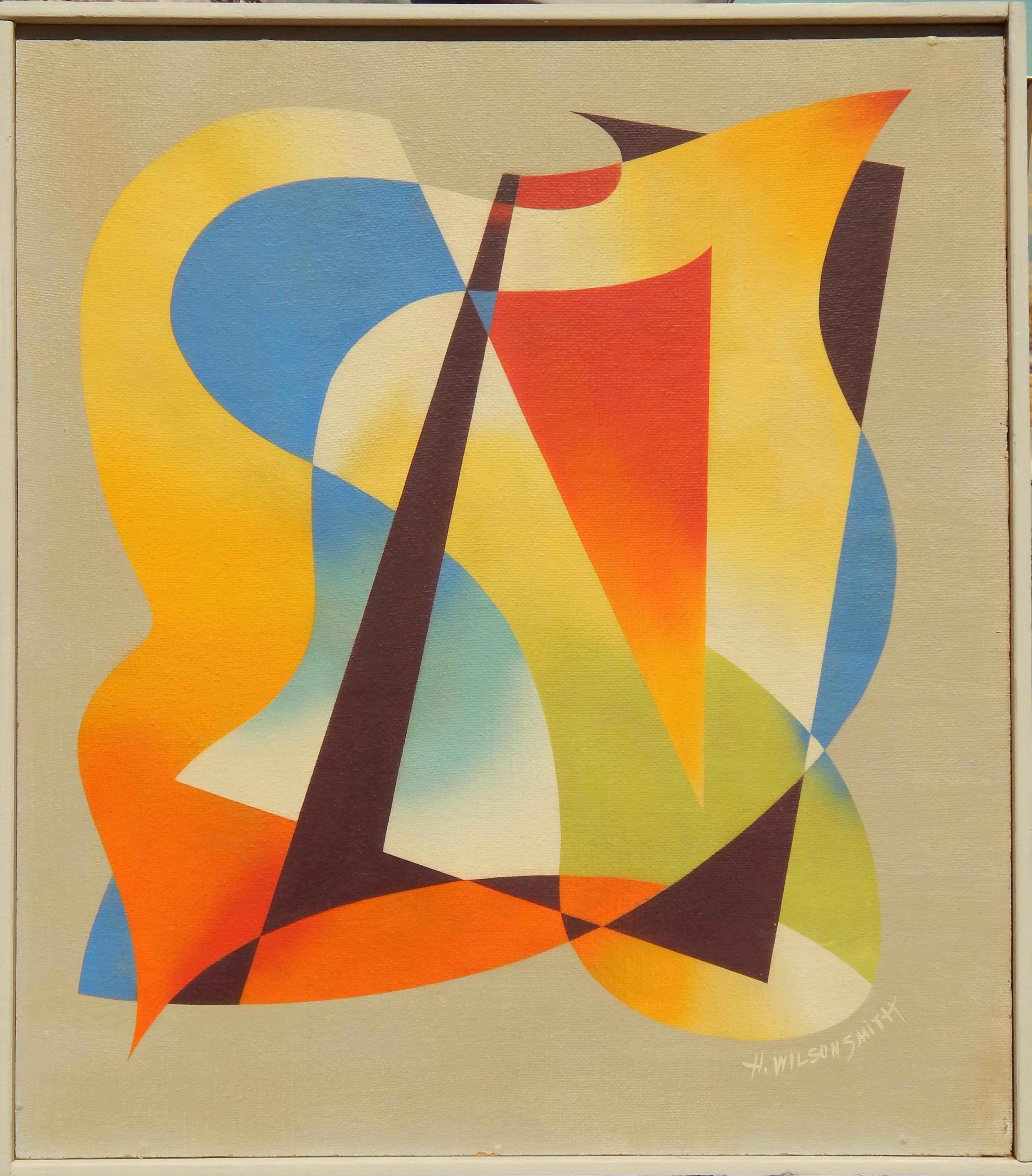 H. Smith & Smith Artista californiano Pittura astratta, anni '40-'50 circa - Painting di H. Wilson Smith