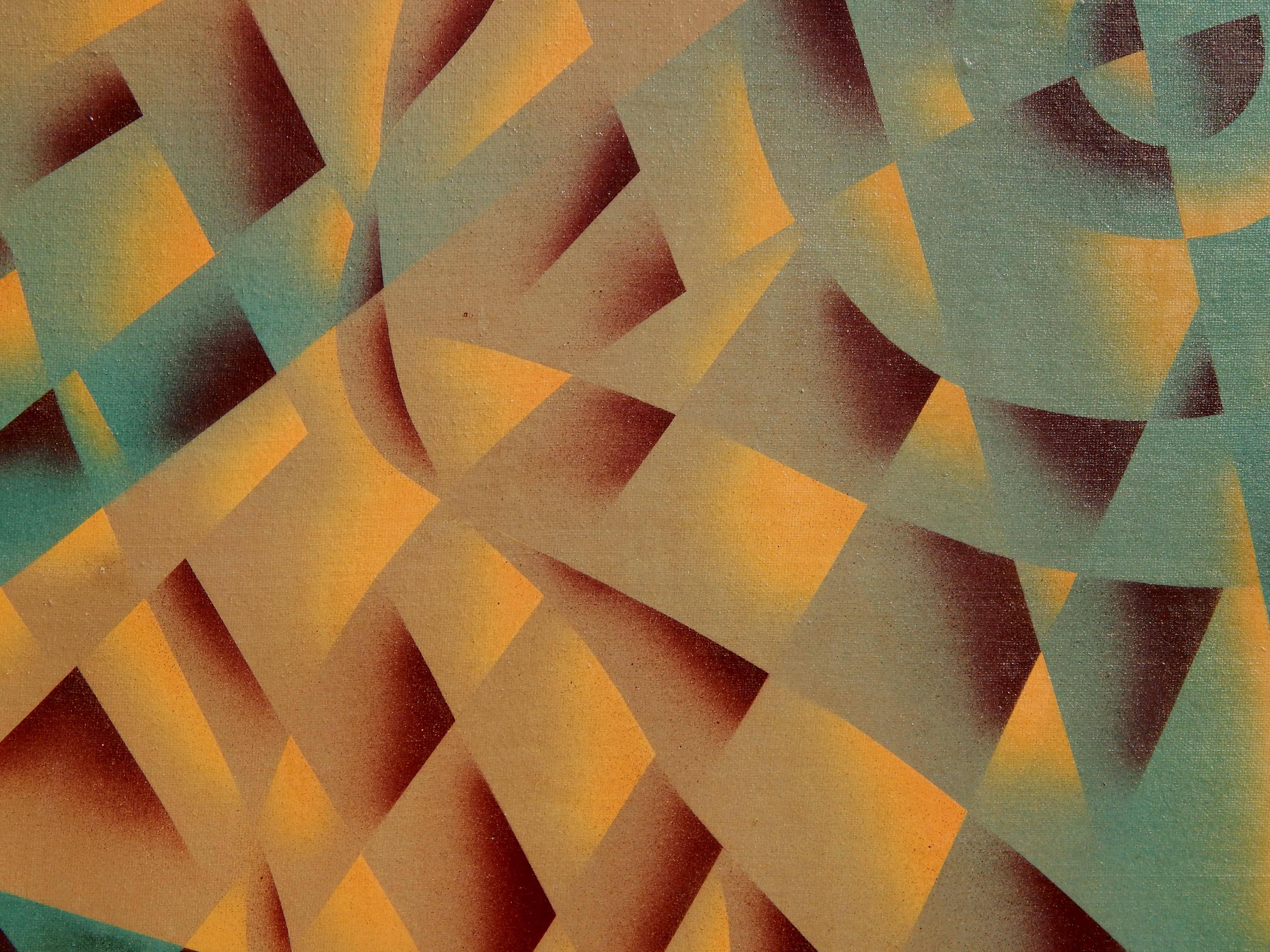 H. Wilson Smith Artista californiano Pintura abstracta geométrica, hacia 1940-1950 en venta 2
