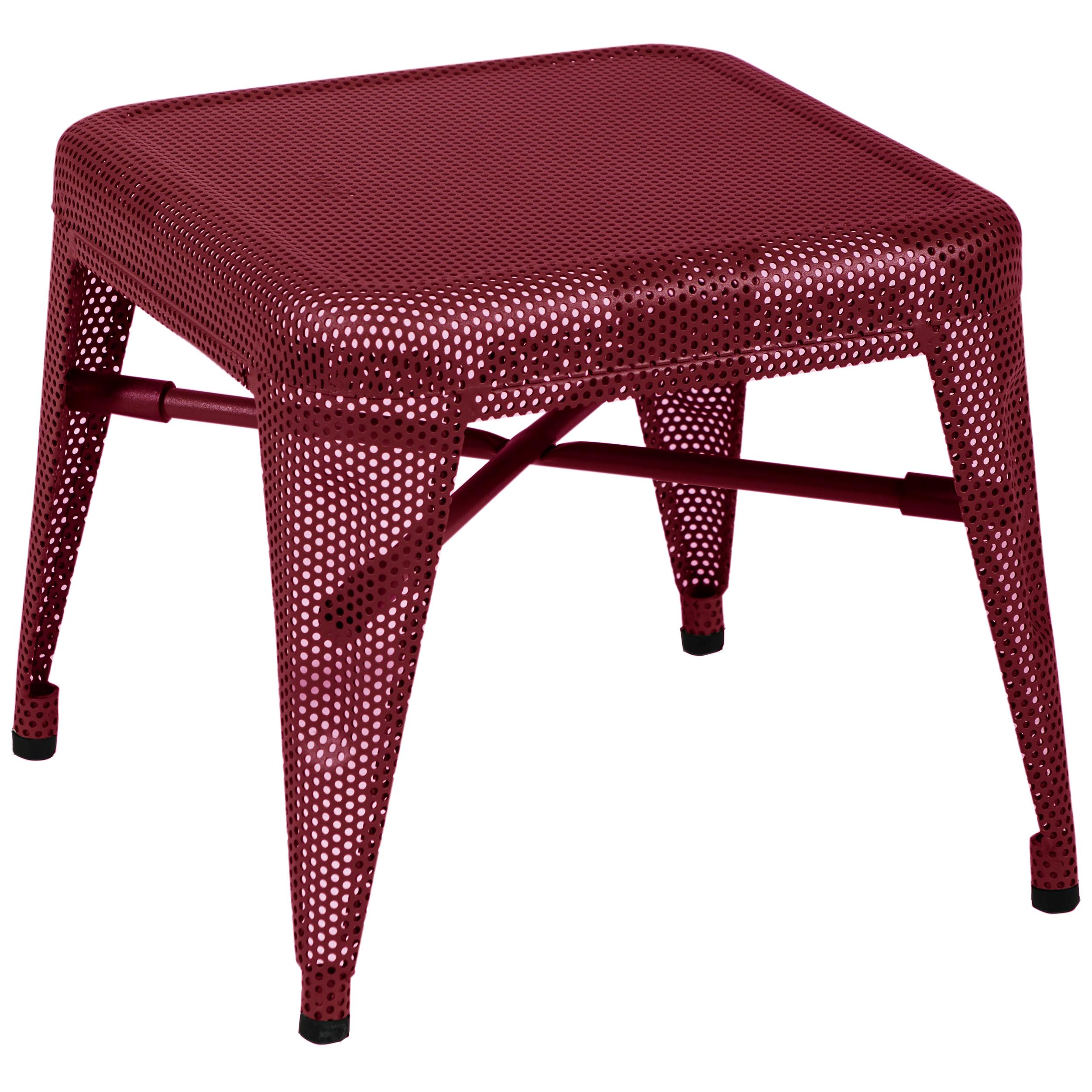 For Sale: Purple (Bourgogne) H30 Indoor Perforated Steel Stool in Pop Colors by Tolix