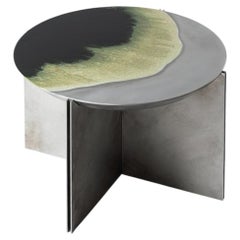 Table d'appoint H4 en métal et aluminium décorée à la main par Studio Nyx