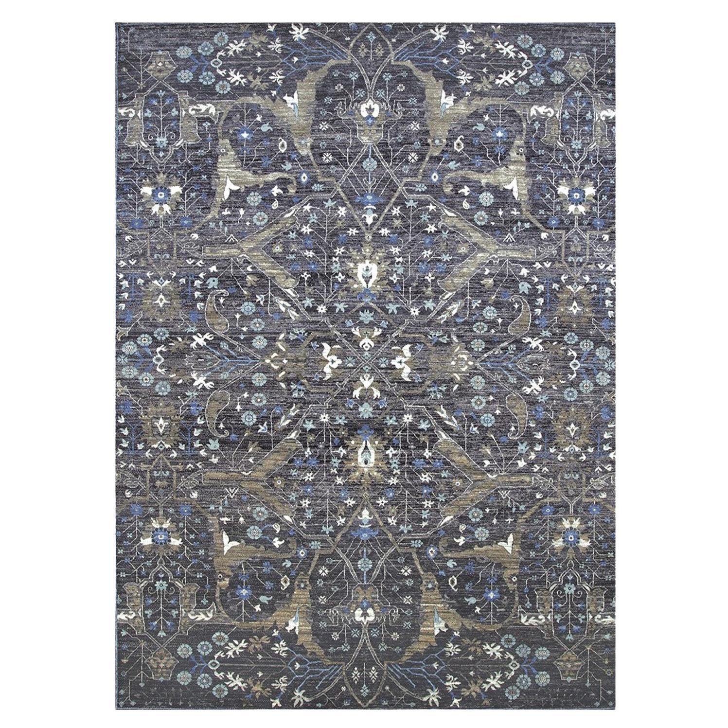 H4006 Heriz 275 Wool Rectangular Rug with Ornate Medallion Pattern by Mohebban