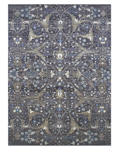 H4006 Heriz 305 Wool Rectangular Rug with Ornate Medallion Pattern by Mohebban
