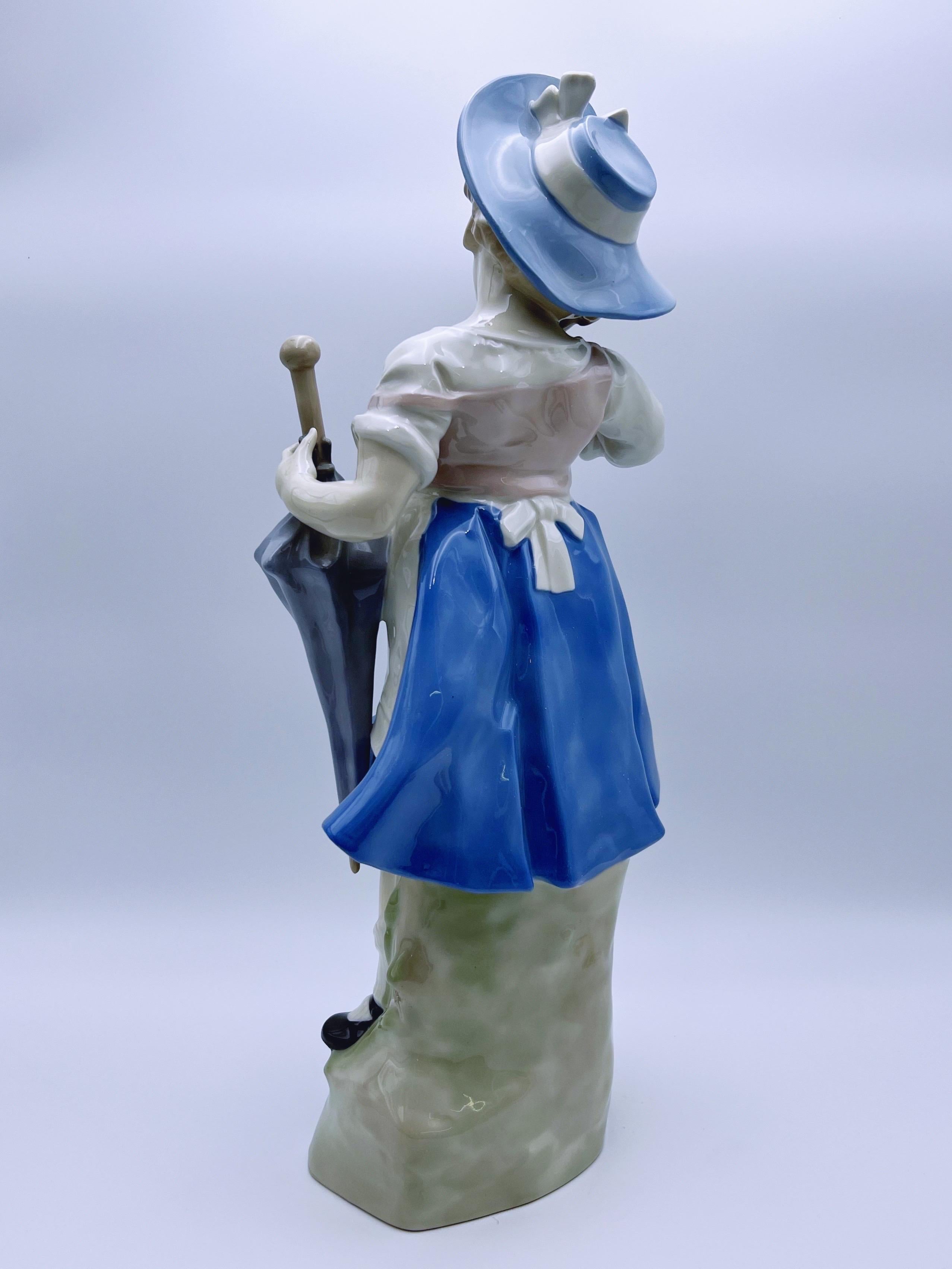 H.48cm ca. 1950 DDR Porcellana Figurina 