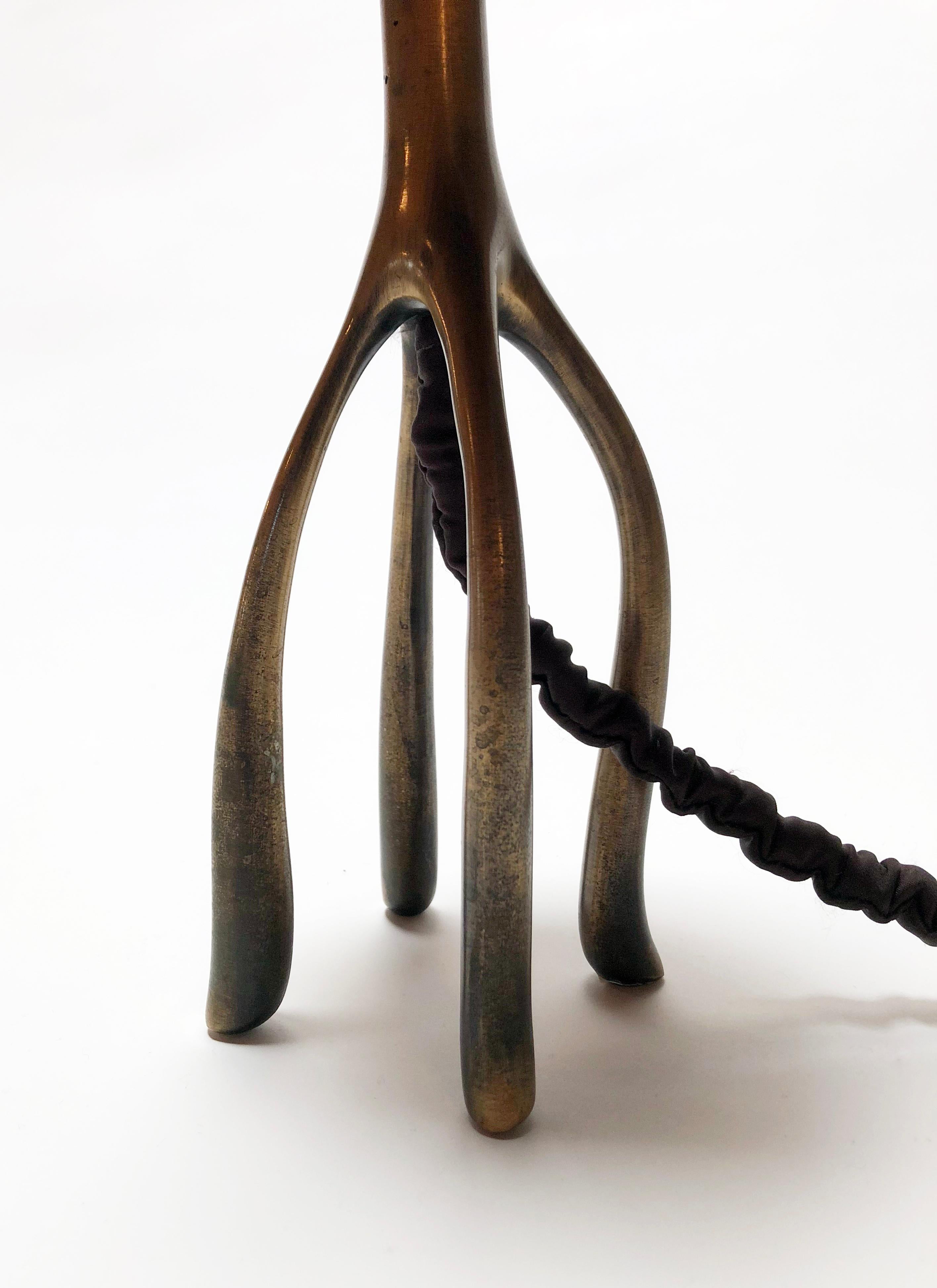 American H57 Boudoir Table Lamp, Cast Bronze and Blown Glass, Jordan Mozer, USA, 2007 For Sale