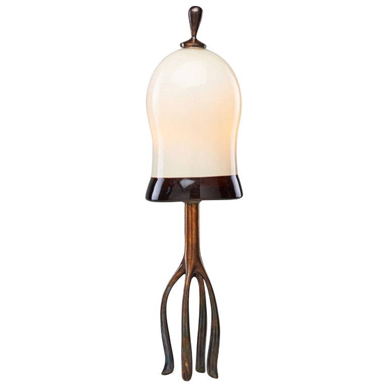 H57 Boudoir Table Lamp Cast Bronze and Blown Glass, Jordan Mozer, USA 2007 For Sale