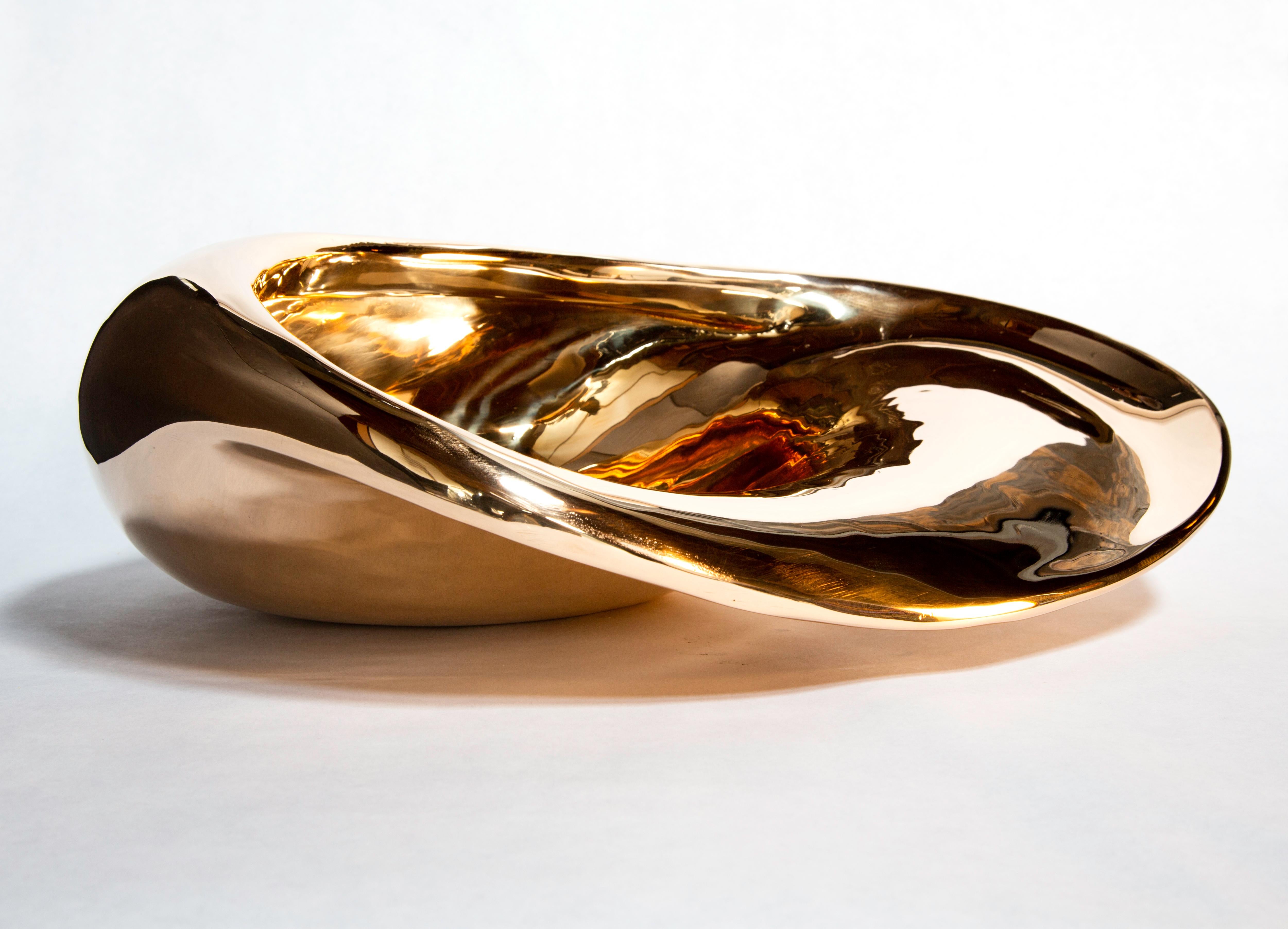 Contemporary H57 Bowl / Vase in Polished Recycled Cast Aluminum, by Jordan Mozer, USA, 2007 For Sale