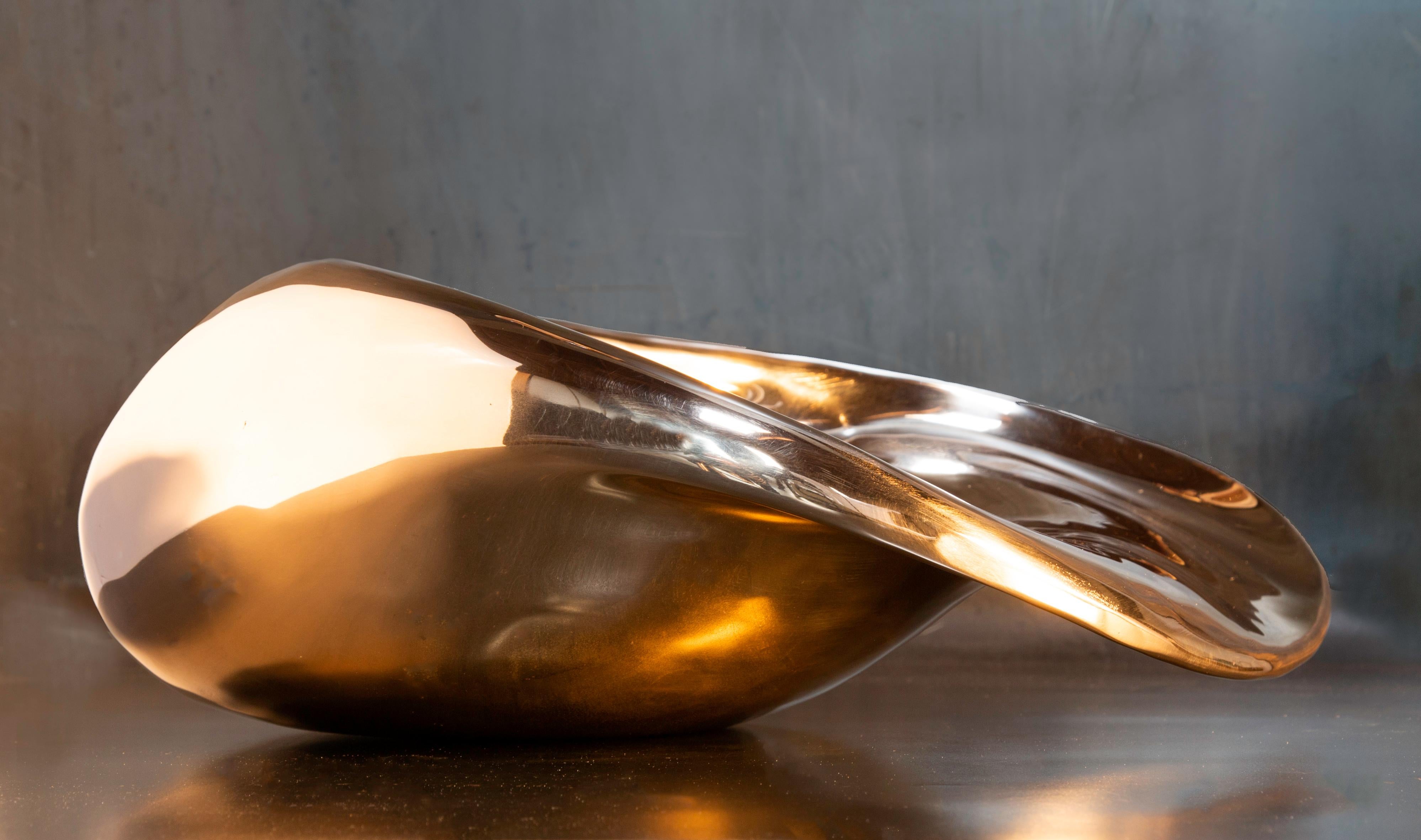 Bronze H57 Bowl / Vase in Polished Recycled Cast Aluminum, by Jordan Mozer, USA, 2007 For Sale