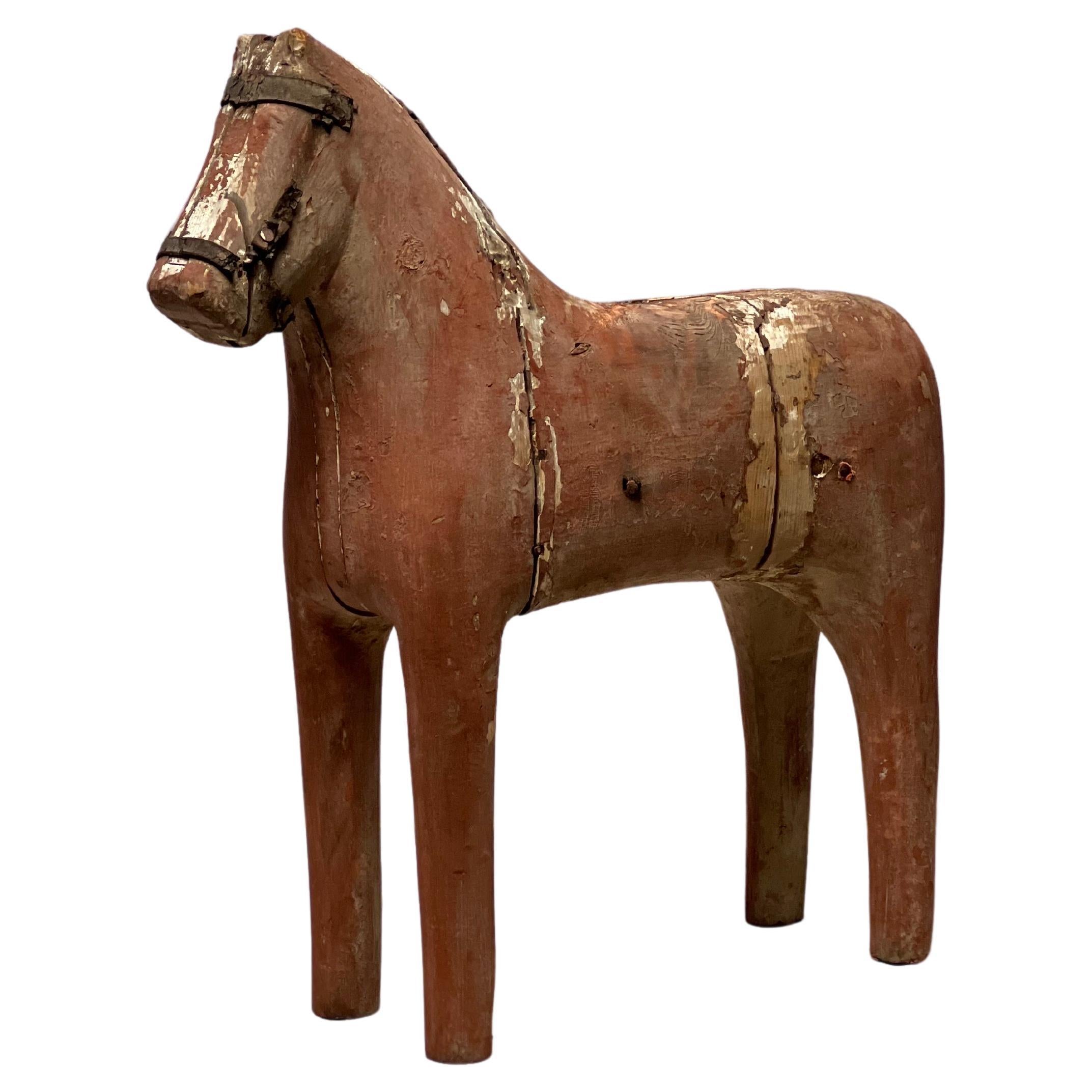 H67cm Schwedisches Pferd, handgefertigtes Folk Craft um 1800, sehr dekoratives Element 