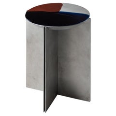 Tavolino H7 in metallo e alluminio decorato a mano, dello Studio Nyx