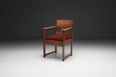 Haagse School Armchair with Upholstered Seat, The Netherlands Early 20th Century