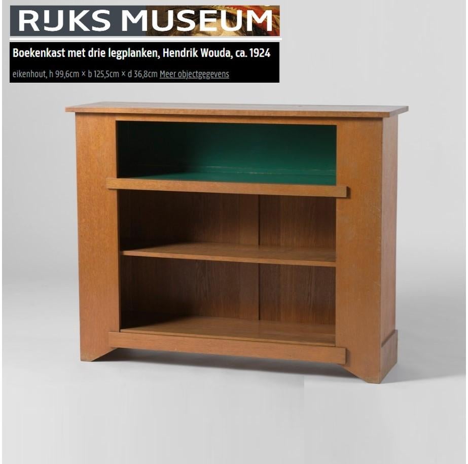 Haagse School Dutch Art Deco bookcase by Hendrik Wouda for Pander, 1924 For Sale 13