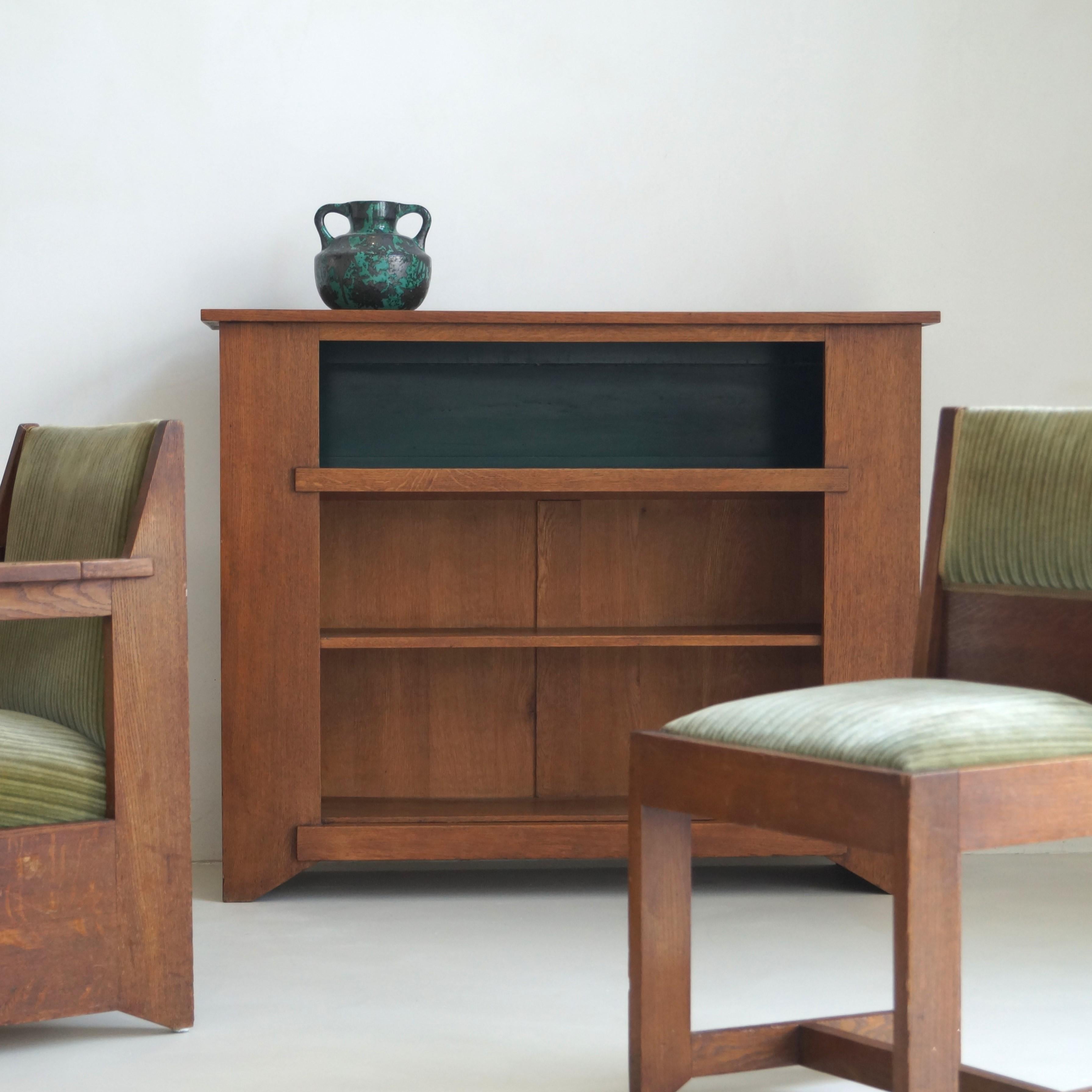 Haagse School Dutch Art Deco bookcase by Hendrik Wouda for Pander, 1924 For Sale 1