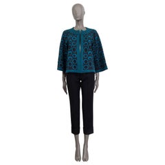 HAAT ISSEY MIYAKE petrol blue CIRCLE Cardigan Sweater 2 M