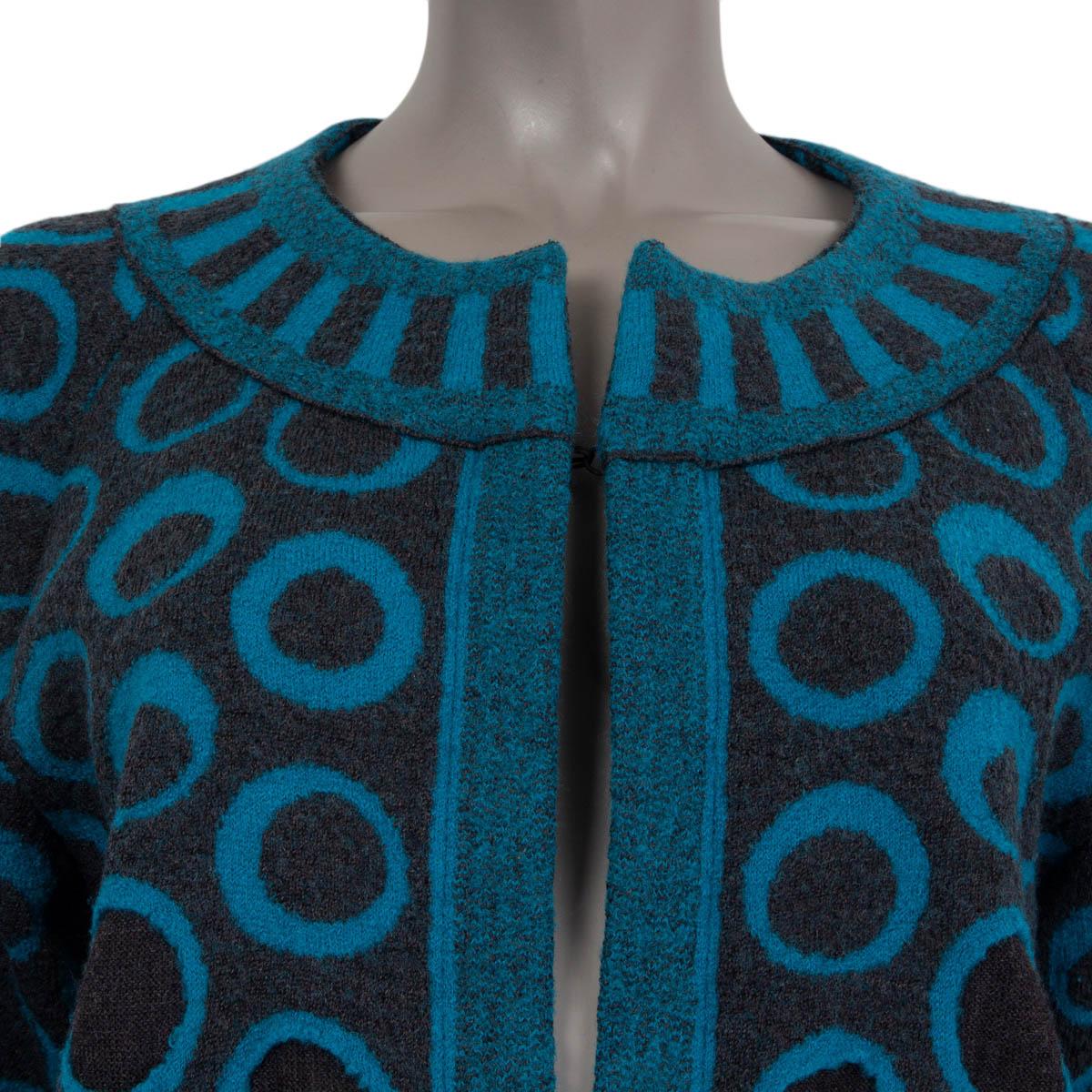 Women's HAAT ISSEY MIYAKE petrol blue CIRCLE Cardigan Sweater 2 M For Sale