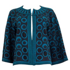HAAT ISSEY MIYAKE blu petrolio CIRCLE Cardigan Maglione 2 M