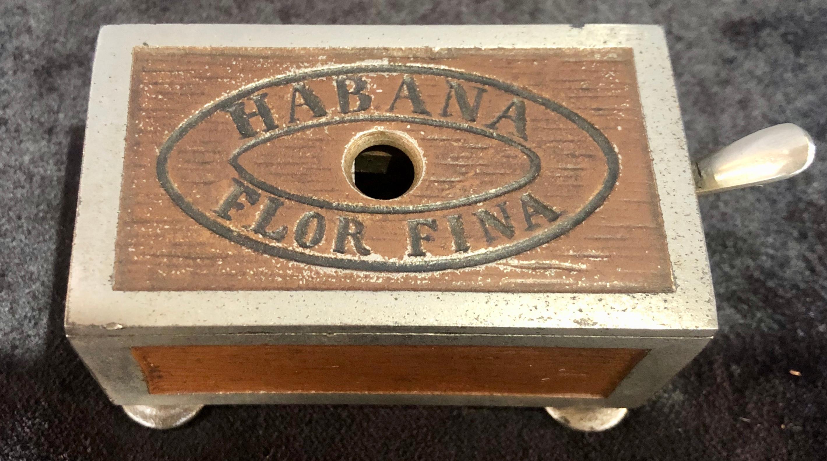 Metal Habana Small Cigar Box Cutter 19th Century Original Paint Finish