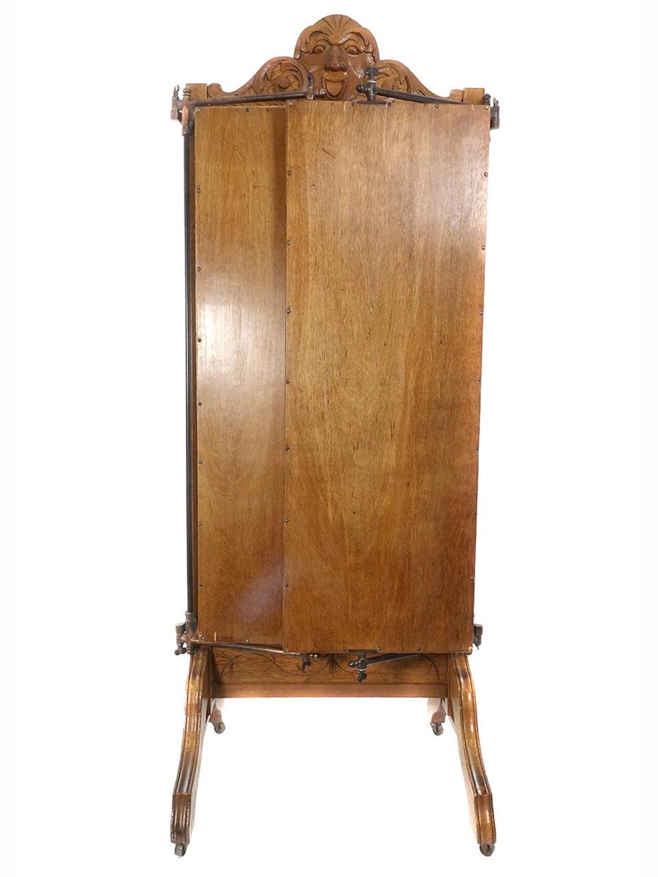 Empire Revival Haberdasher's Triple Cheval Dressing Mirror For Sale