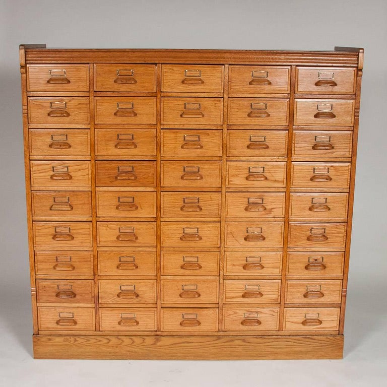Haberdashery Cabinet, Oak with Brass Label Holders For ...