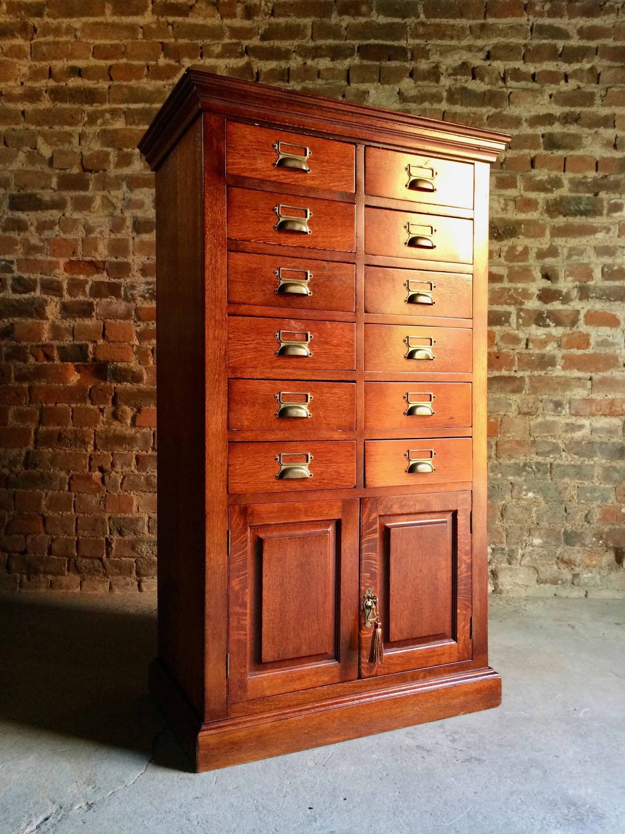 Haberdashery Chest of Drawers Collectors Cabinet Oak Industrial Loft Style In Excellent Condition In Longdon, Tewkesbury