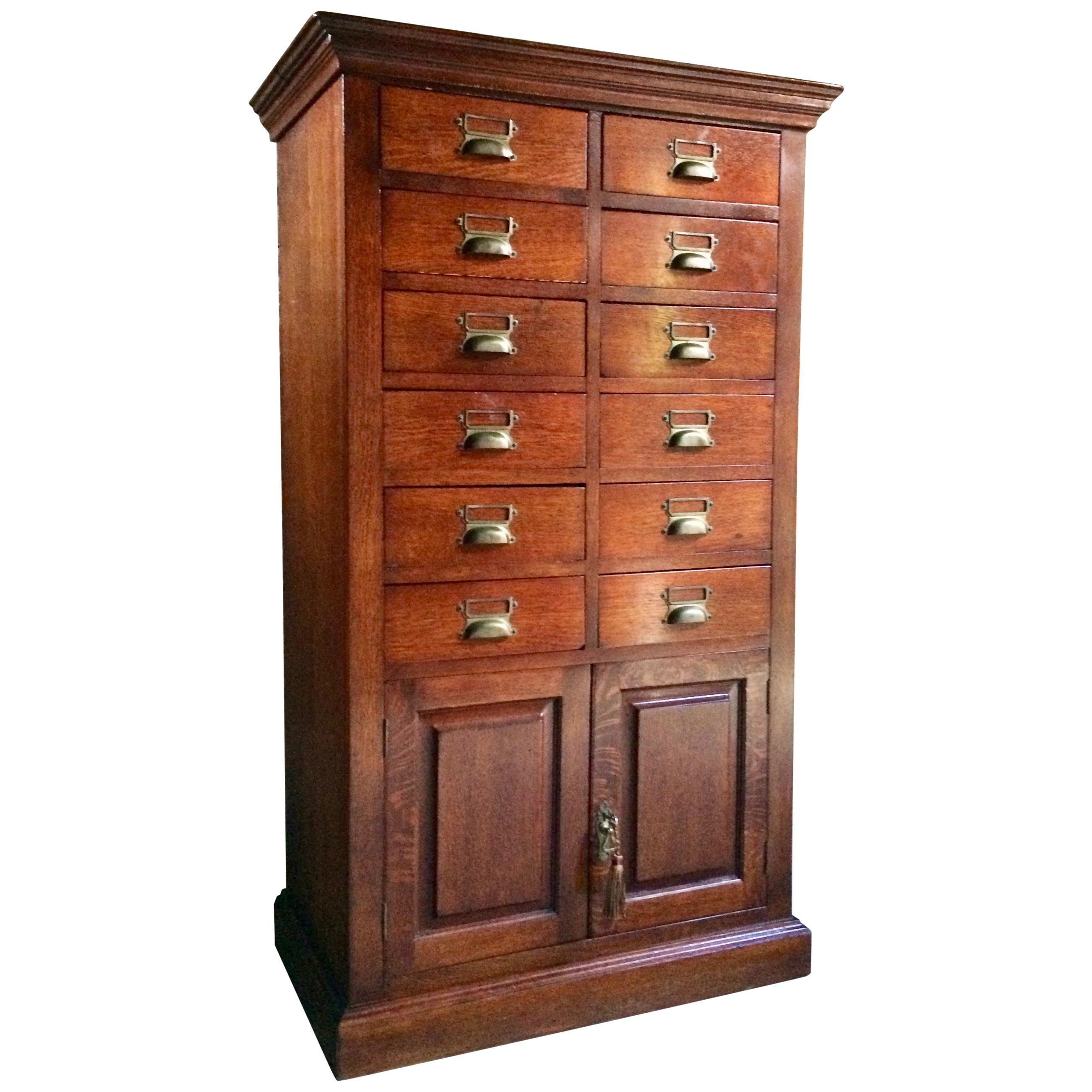 Haberdashery Chest of Drawers Collectors Cabinet Oak Industrial Loft Style