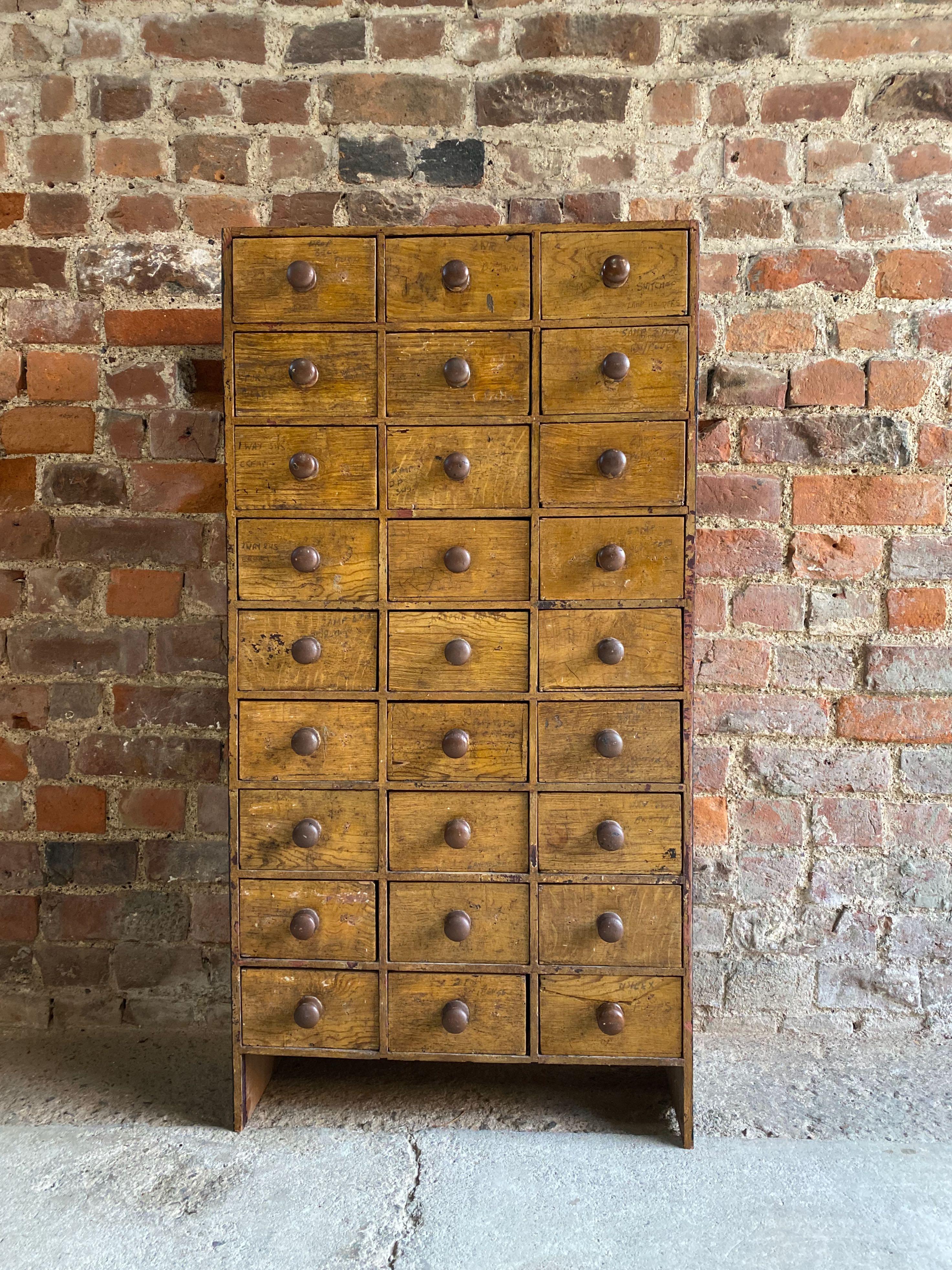 English Haberdashery Industrial Engineers Chest of Drawers Loft Style, circa 1940s