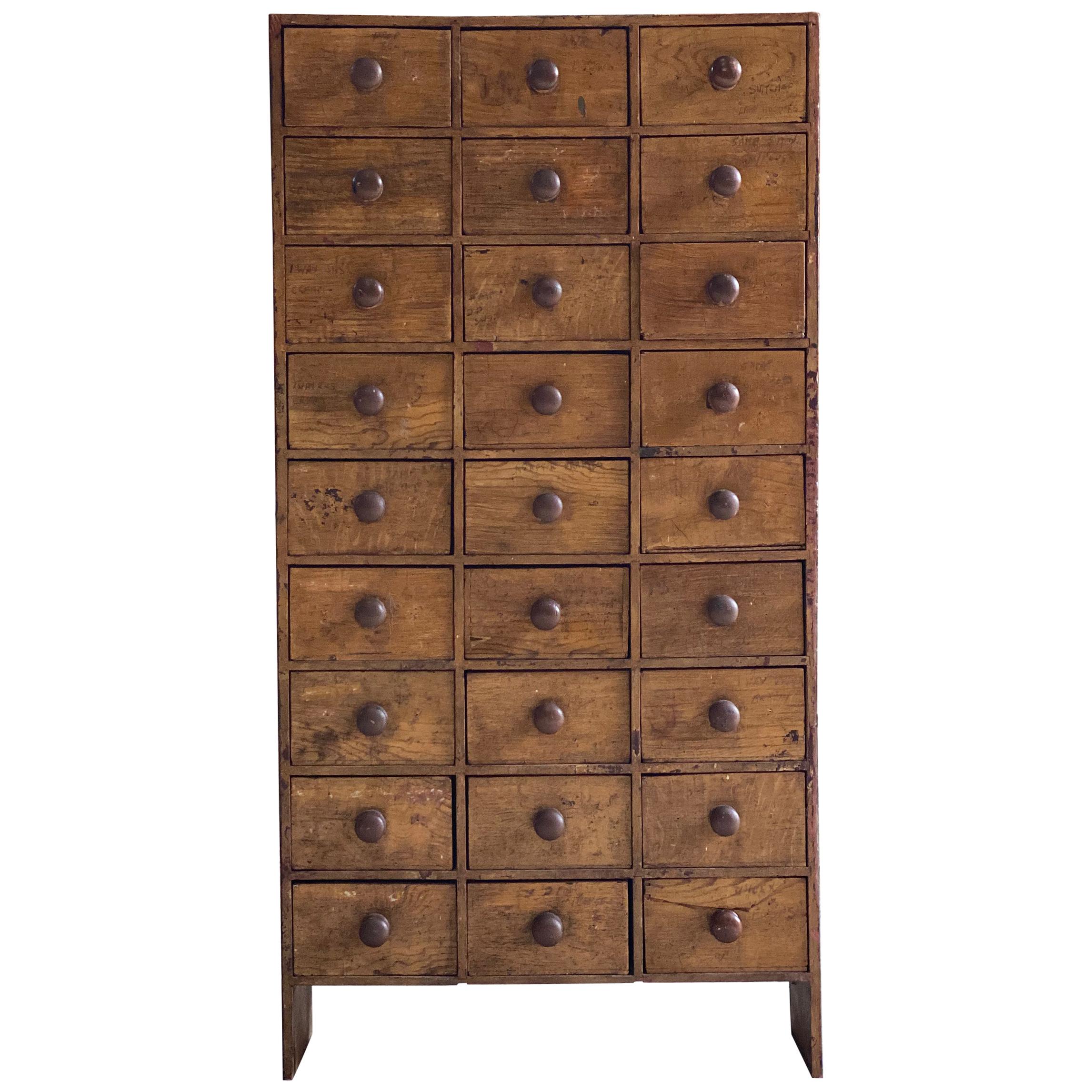 Haberdashery Industrial Engineers Chest of Drawers Loft Style, circa 1940s