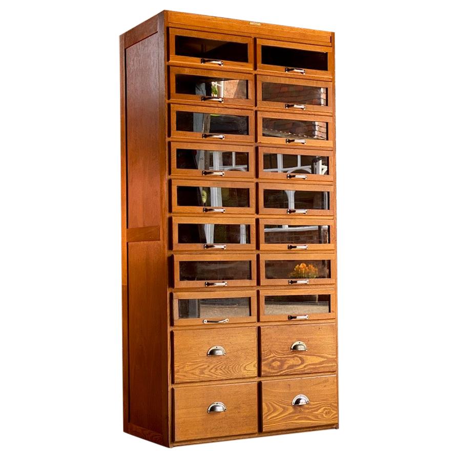 Haberdashery Oak Cabinet, circa 1930