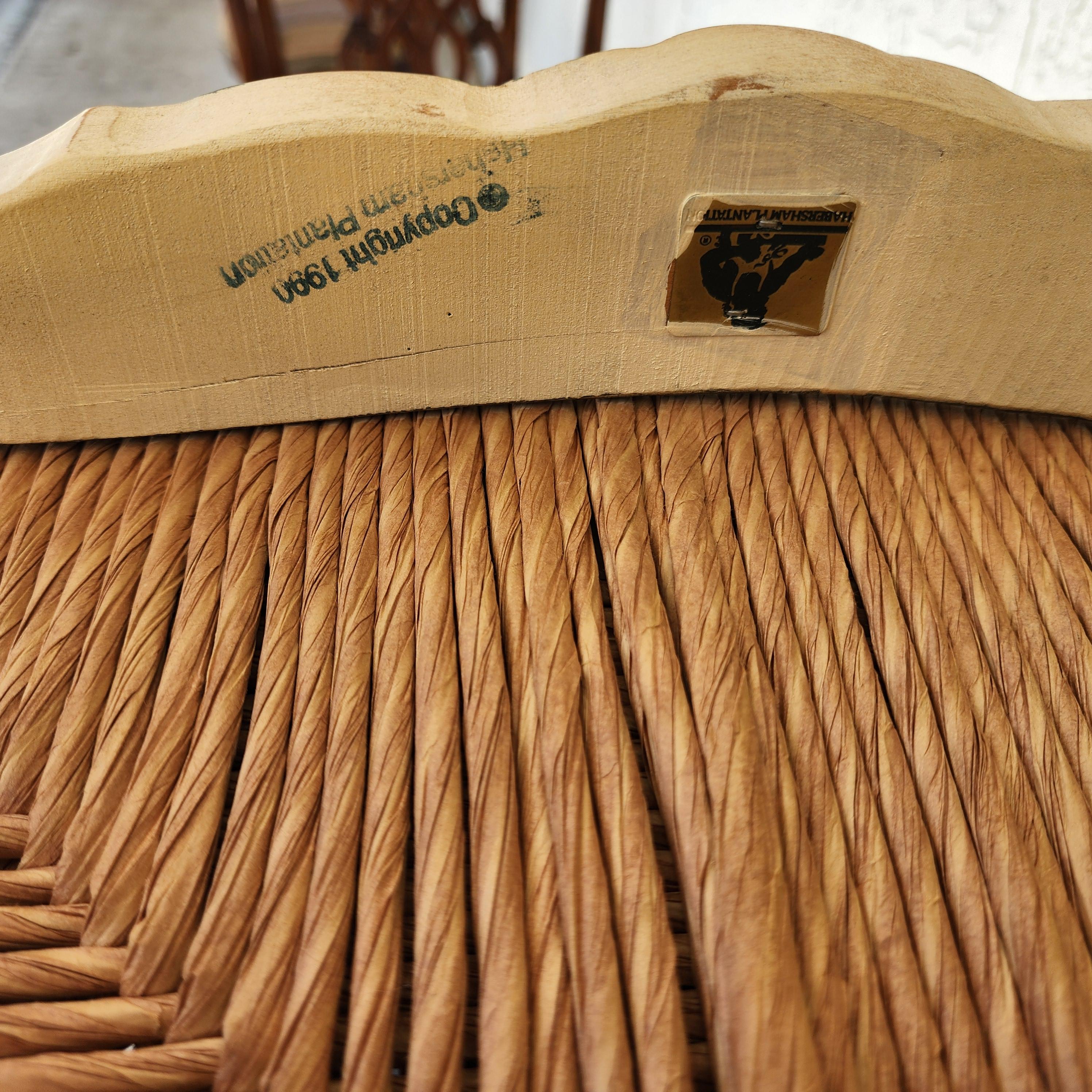 Habersham Französische Esszimmerstühle im Landhausstil Binsen, handbemalt im Angebot 12