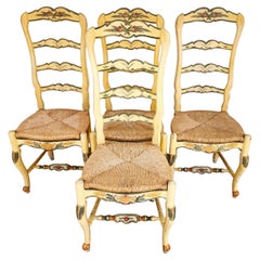 Habersham French Country Dining Chairs Rush Hand Painted