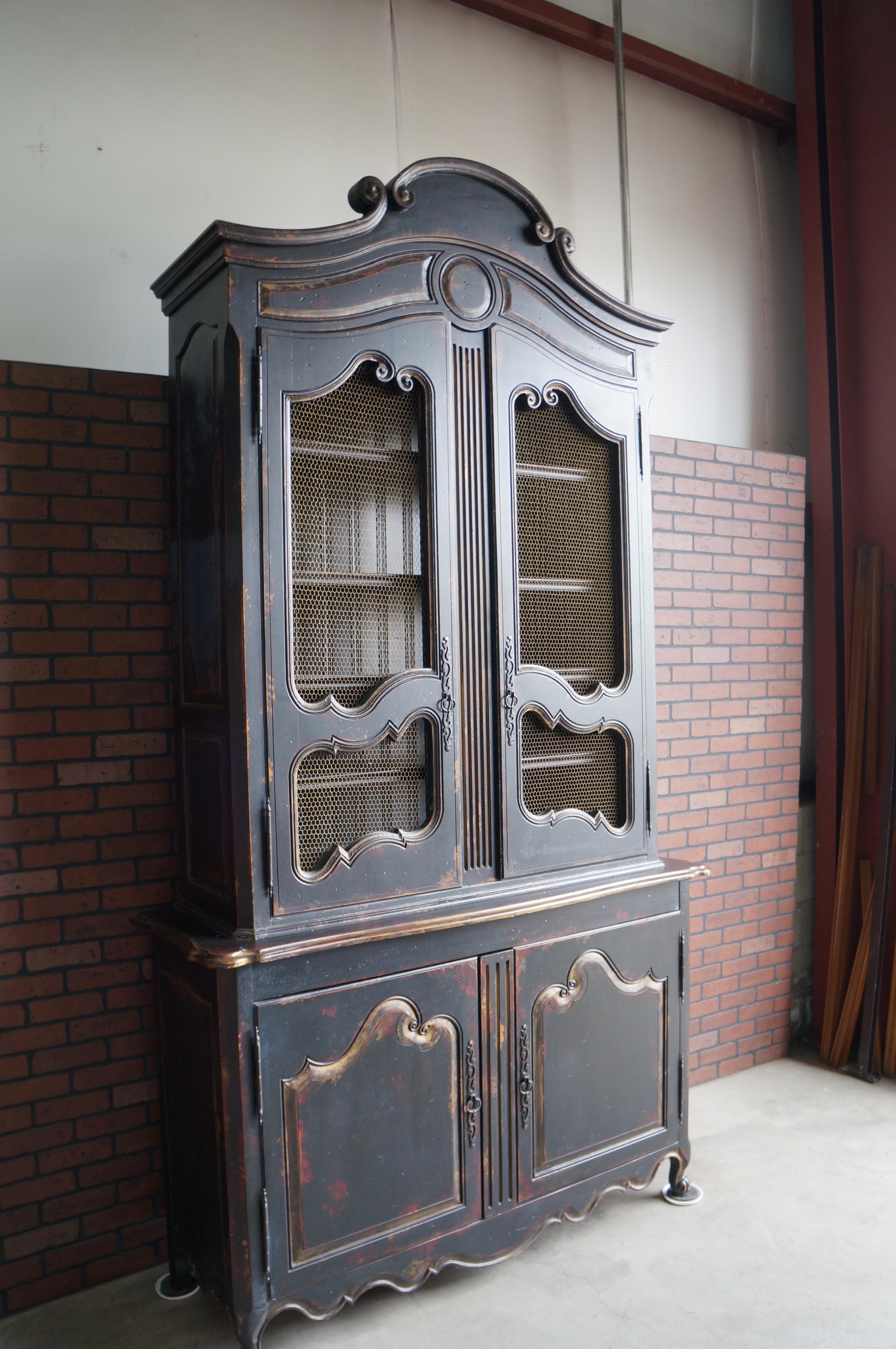 Wood Habersham Normandy Style Hutch For Sale