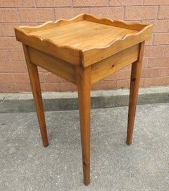 Habersham Plantation Arts and Crafts Galleried Maple Candle Stands Side Table