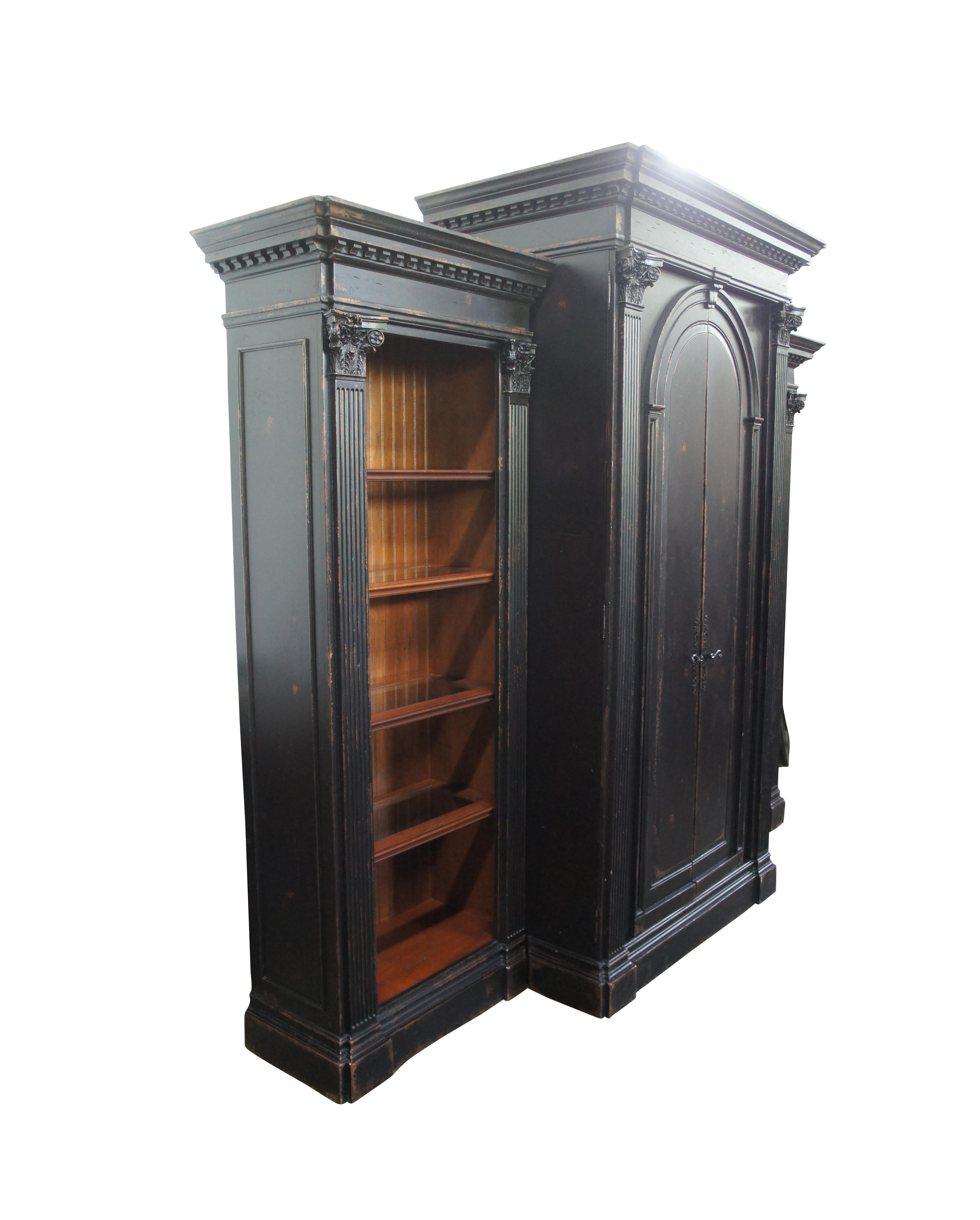 20th Century Habersham Regency French Empire Entertainment Cabinet Bookcase Wardrobe Armoire