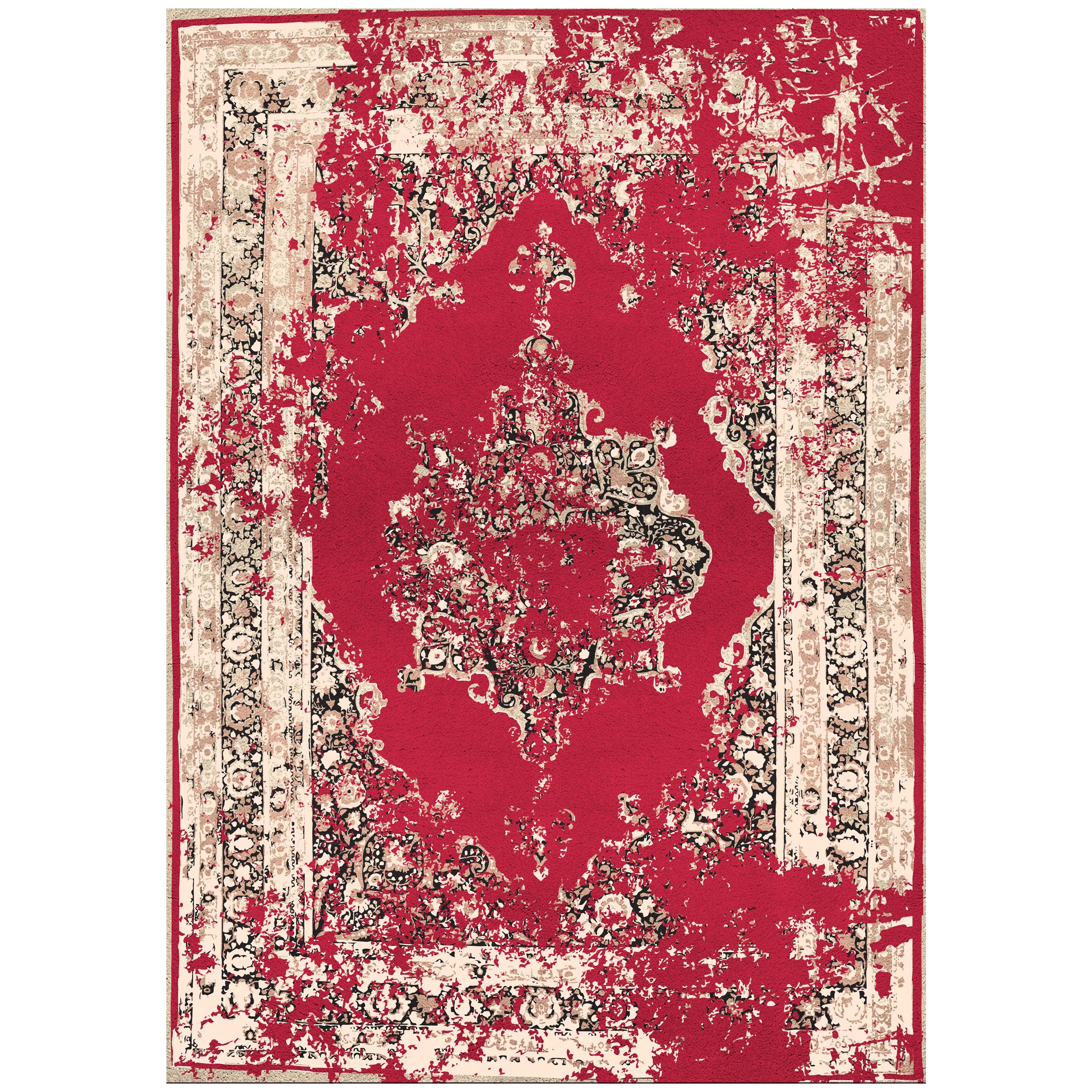 Habibib Rug in Hand Knotted Wool and Botanical Silk For Sale