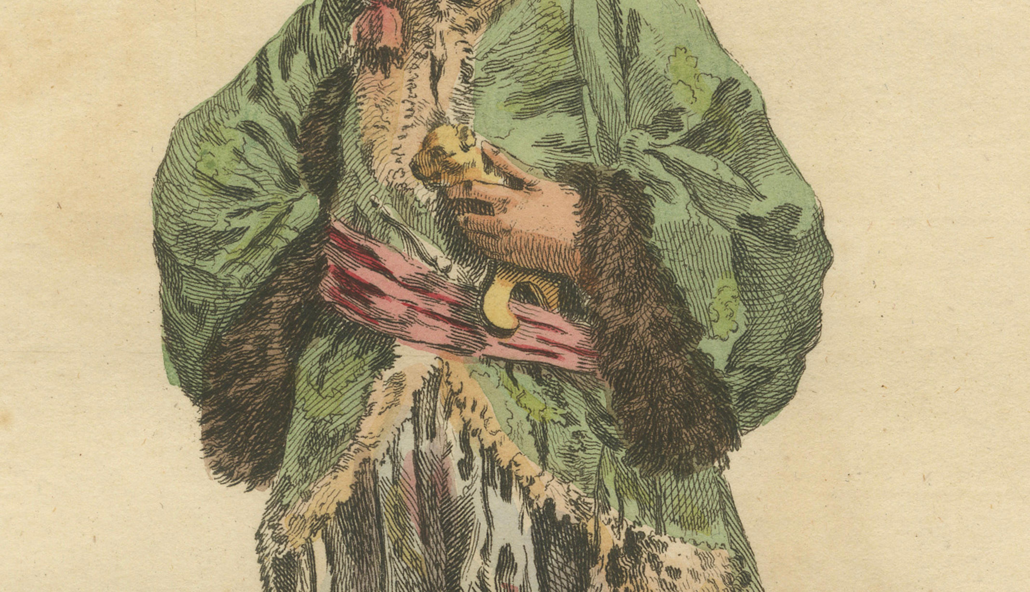 Habit of a Bashaw of Egypt, Elegant Ottoman Costume Engraving, 1749