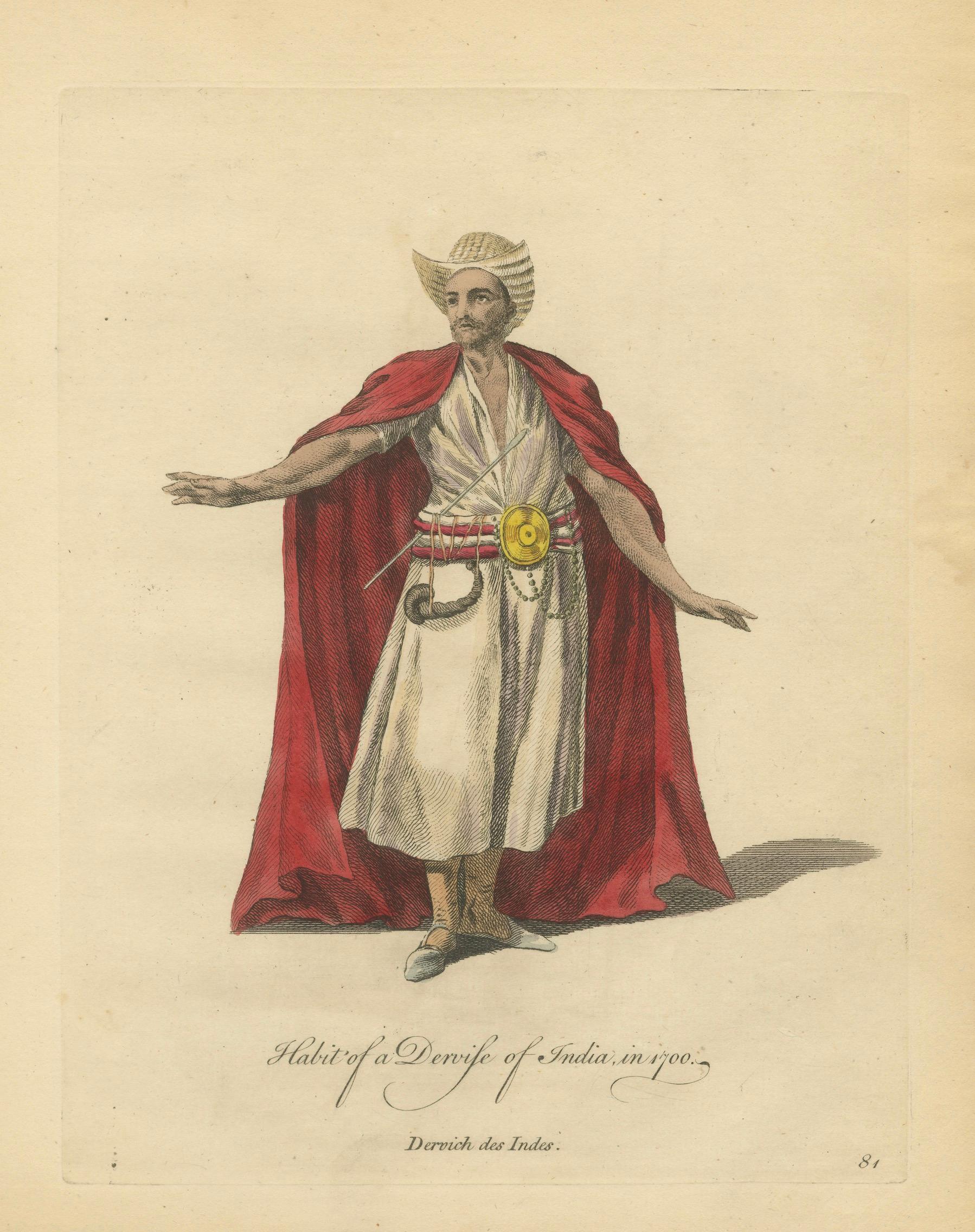 Habit of a Dervish of India, 1700 – Hand-Colored Costume Engraving