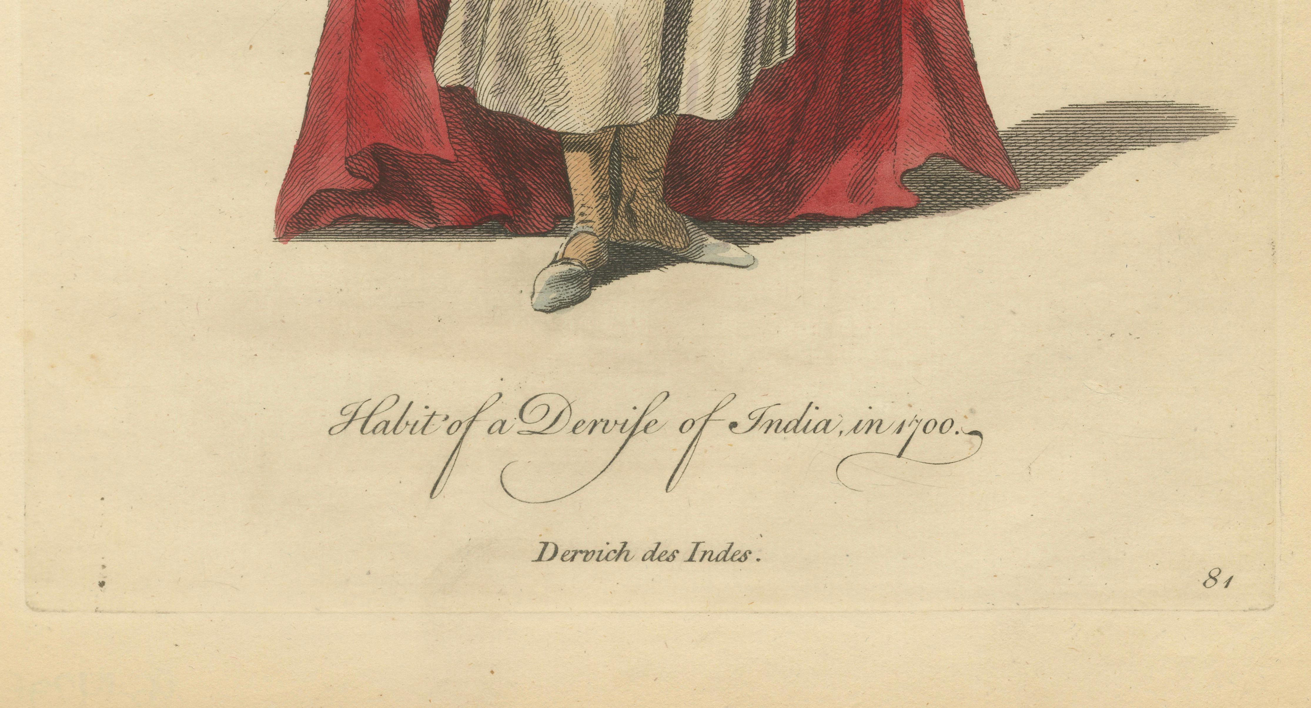 Habit of a Dervish of India, 1700 – Hand-Colored Costume Engraving