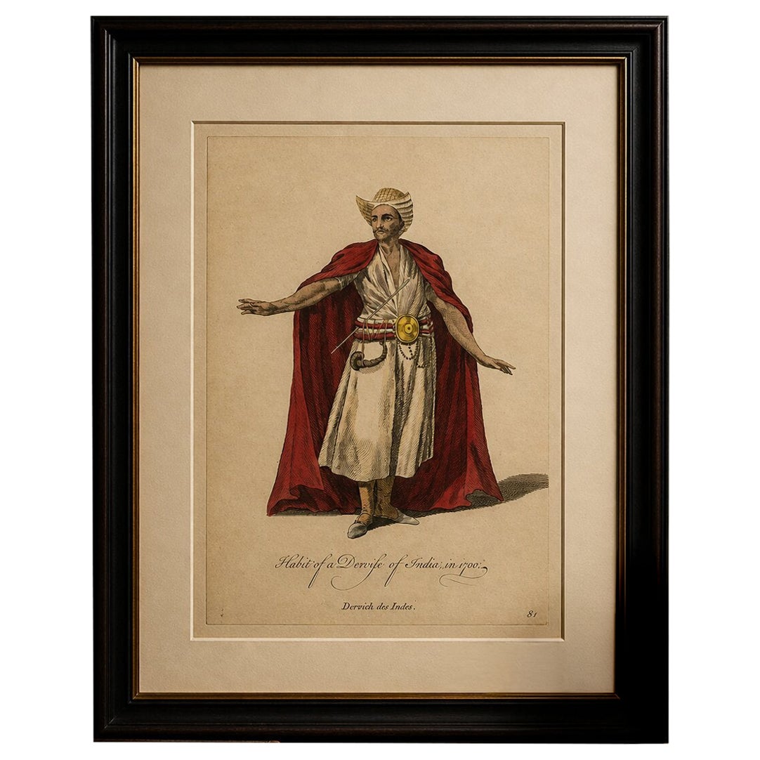 Habit of a Dervish of India, 1700 – Hand-Colored Costume Engraving