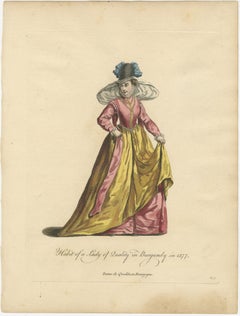 Habit of a Lady of Quality in Burgundy in 1577, Published in 1757