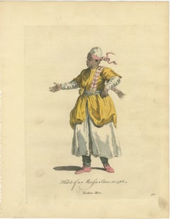 Habit of a Moorish Slave, North African Costume Engraving, 1749