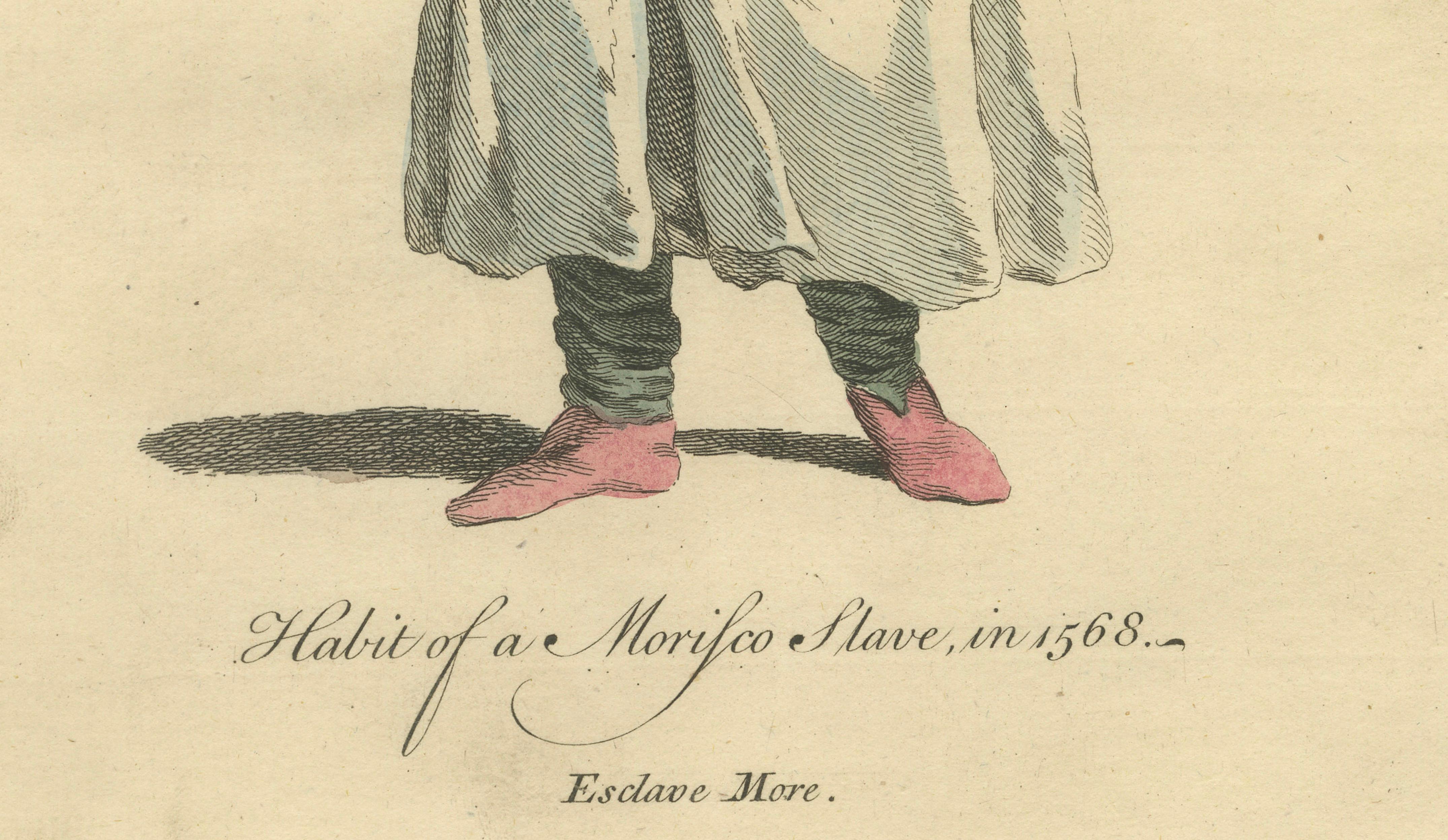 Habit of a Moorish Slave, North African Costume Engraving, 1749