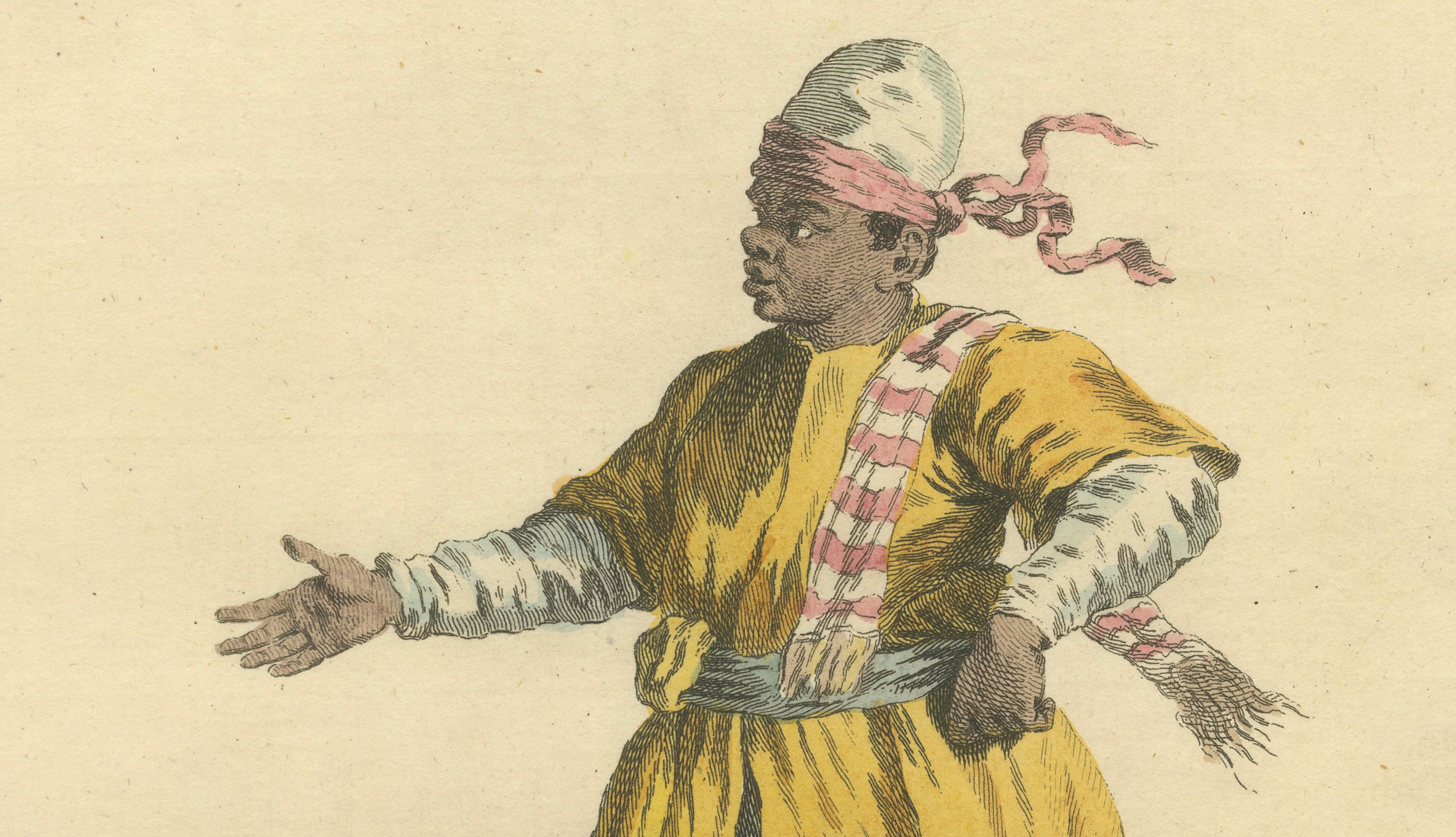 Habit of a Moorish Slave, North African Costume Engraving, 1749