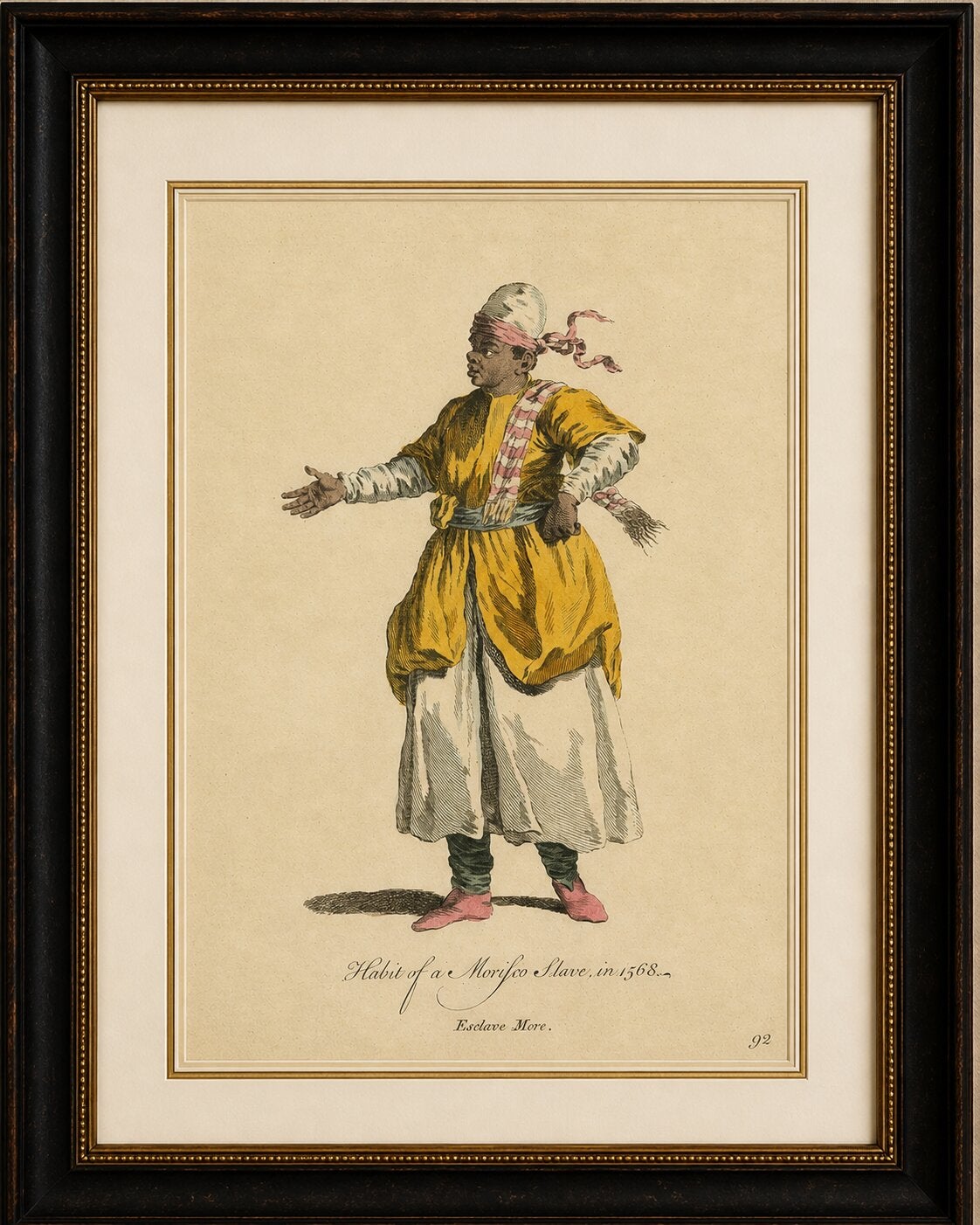 Habit of a Moorish Slave, North African Costume Engraving, 1749