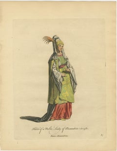 Habit of a Noble Lady of Alexandria in 1581, Elegant Ottoman Costume Print, 1749