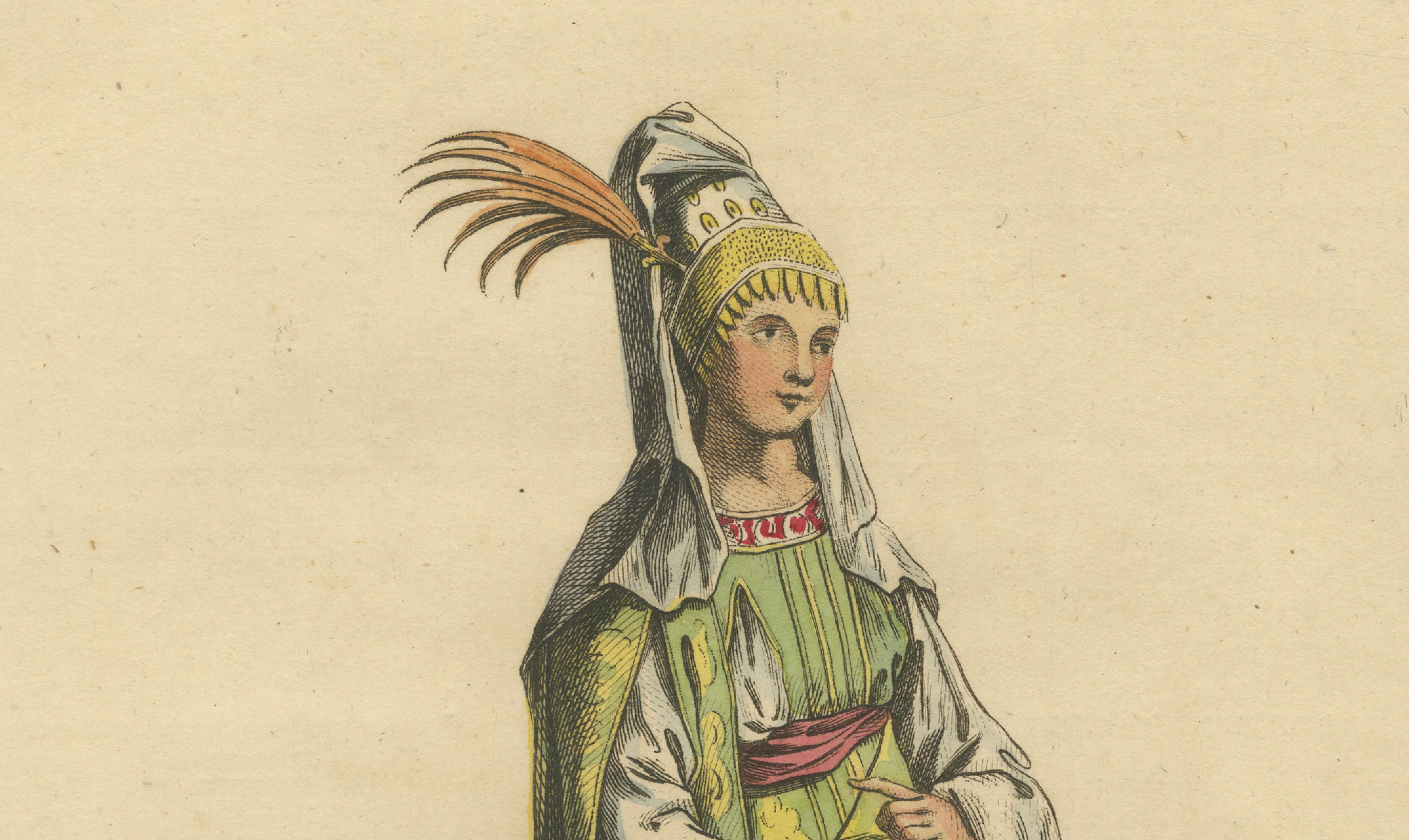 Habit of a Noble Lady of Alexandria in 1581, Elegant Ottoman Costume Print, 1749