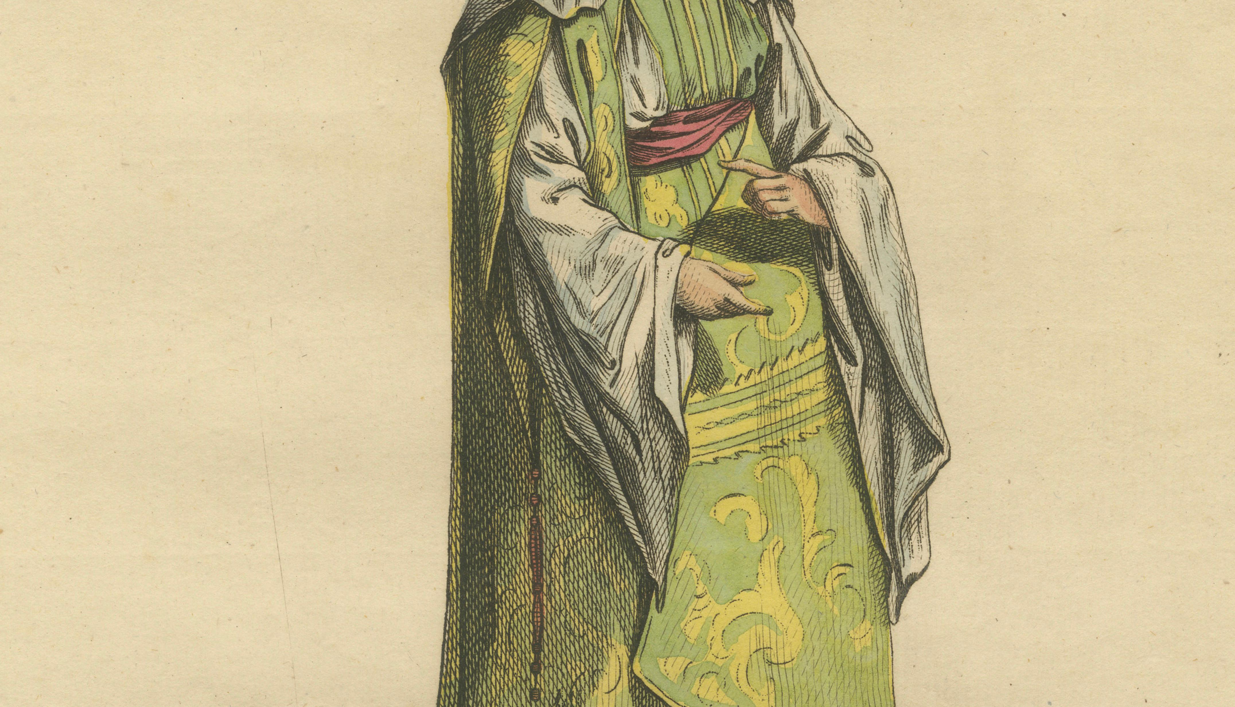 Habit of a Noble Lady of Alexandria in 1581, Elegant Ottoman Costume Print, 1749