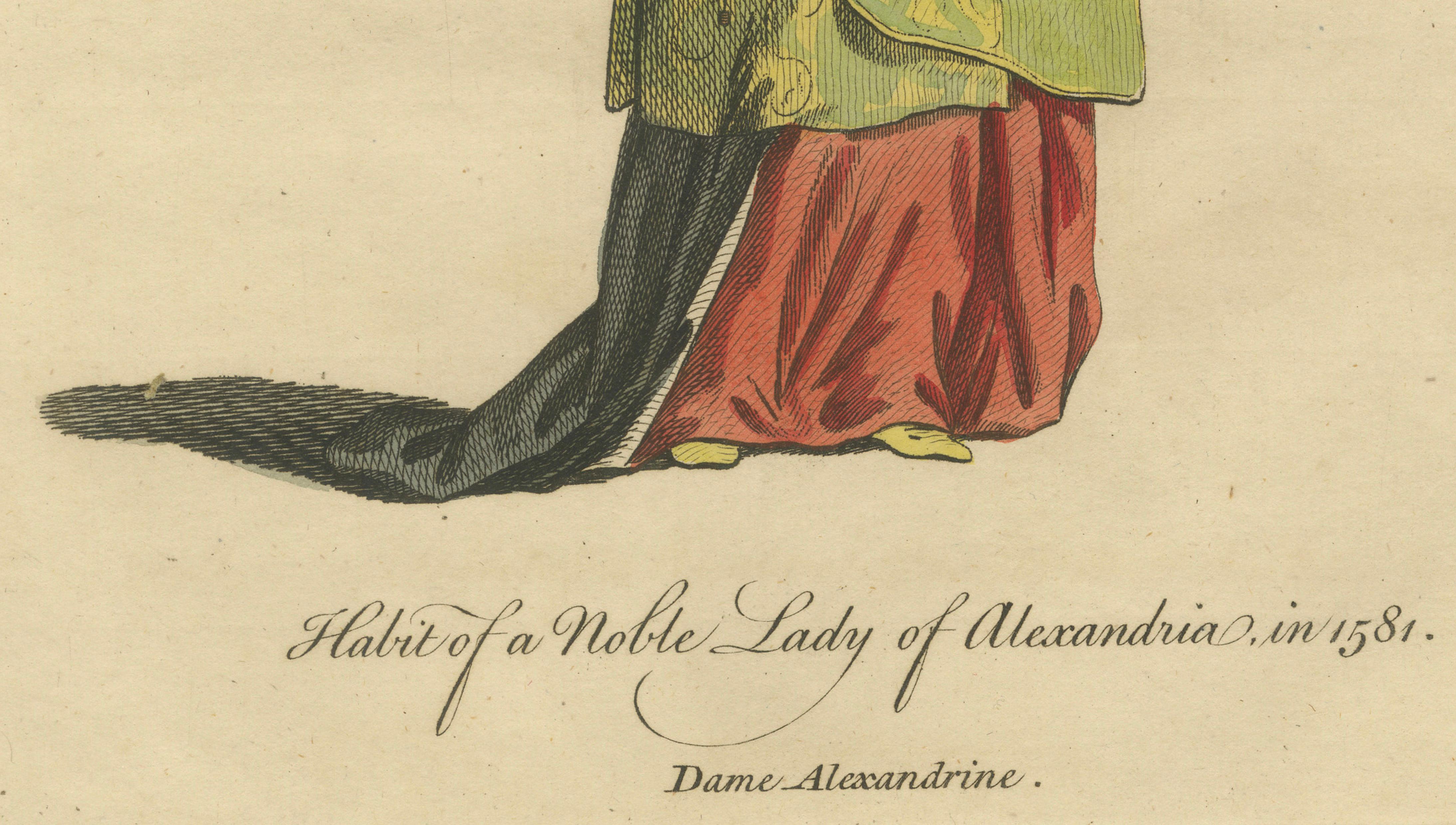 Habit of a Noble Lady of Alexandria in 1581, Elegant Ottoman Costume Print, 1749