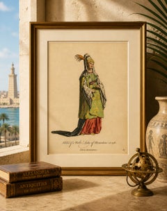 Habit of a Noble Lady of Alexandria in 1581, Elegant Ottoman Costume Print, 1749